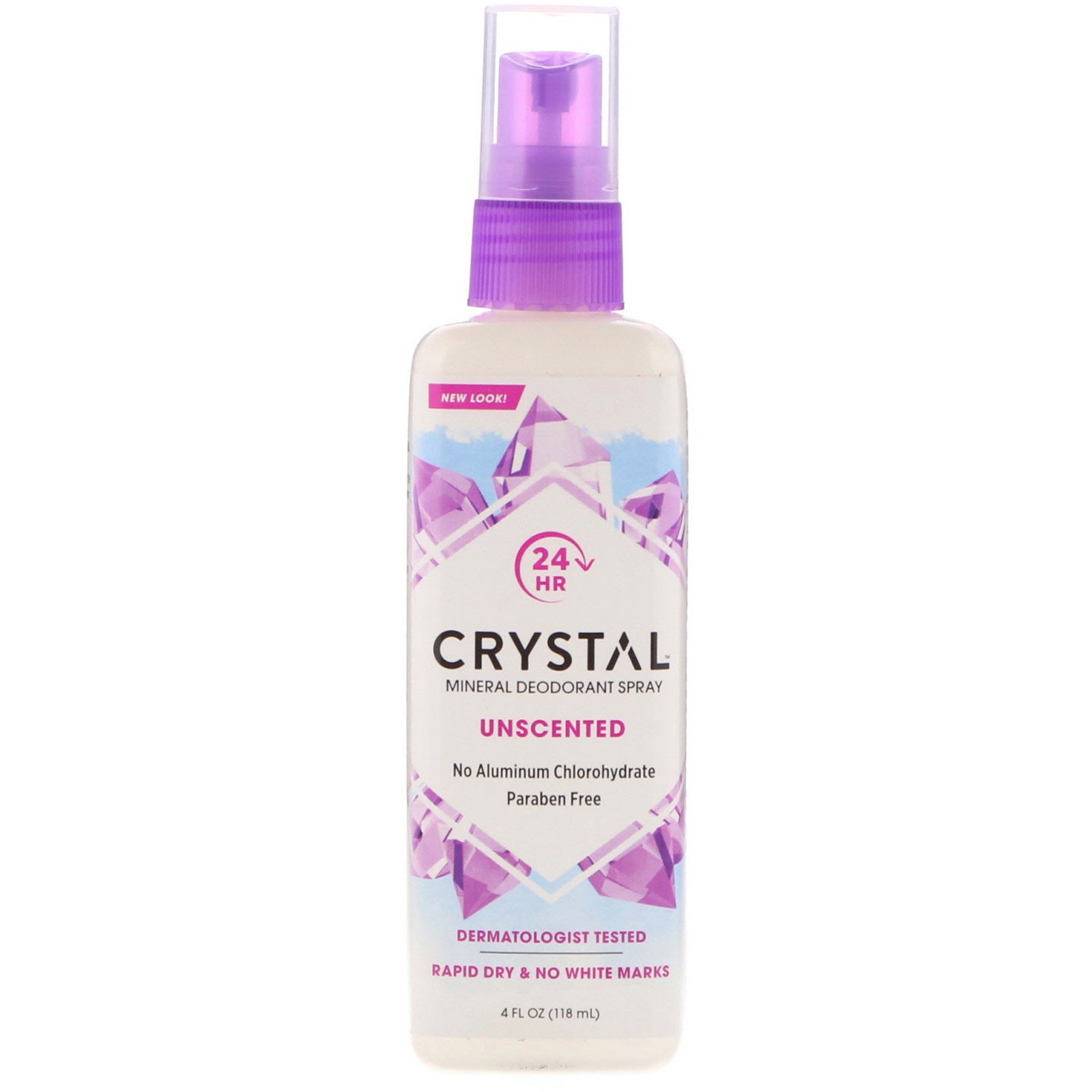 Crystal Body Deodorant, Desodorante Mineral em Spray, Sem Fragrância, 118 ml