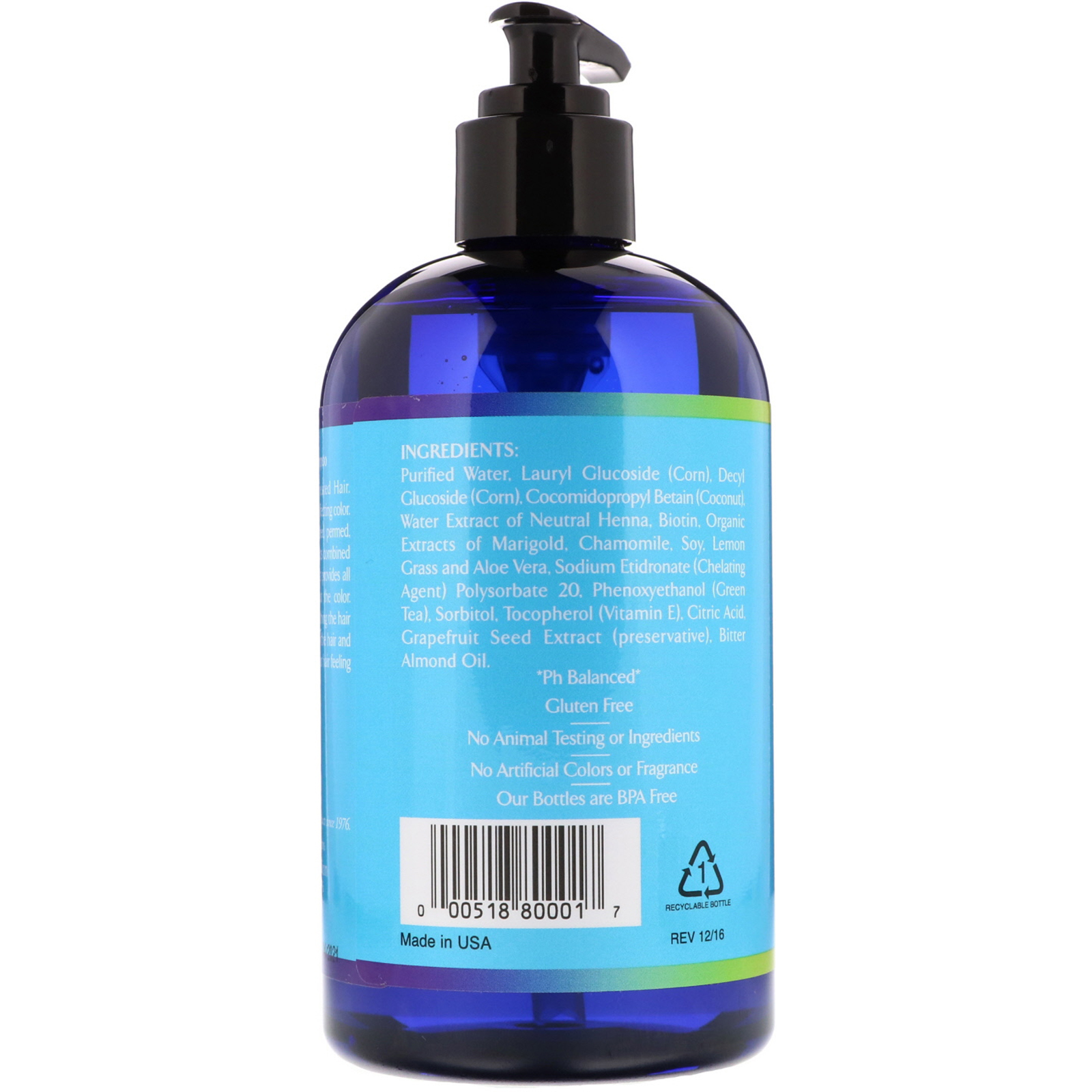 Rainbow Research, Shampoo Herbal de Henna e Biotina, 360 ml (12 fl oz) - Imagem 2