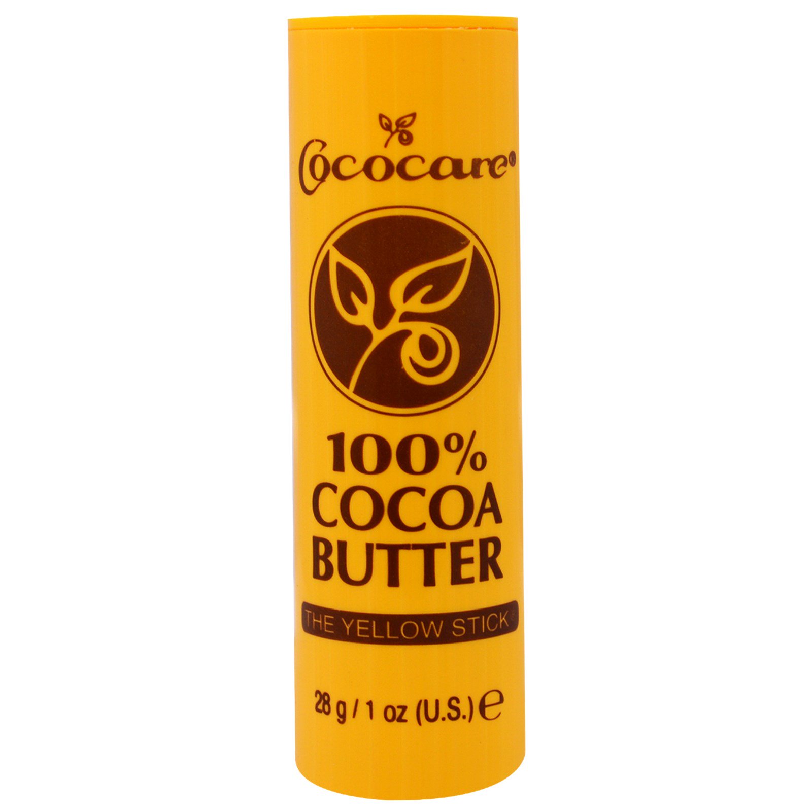 Cococare, Manteiga de Cacau 100%, Bastão Amarelo, 28 g (1 oz)