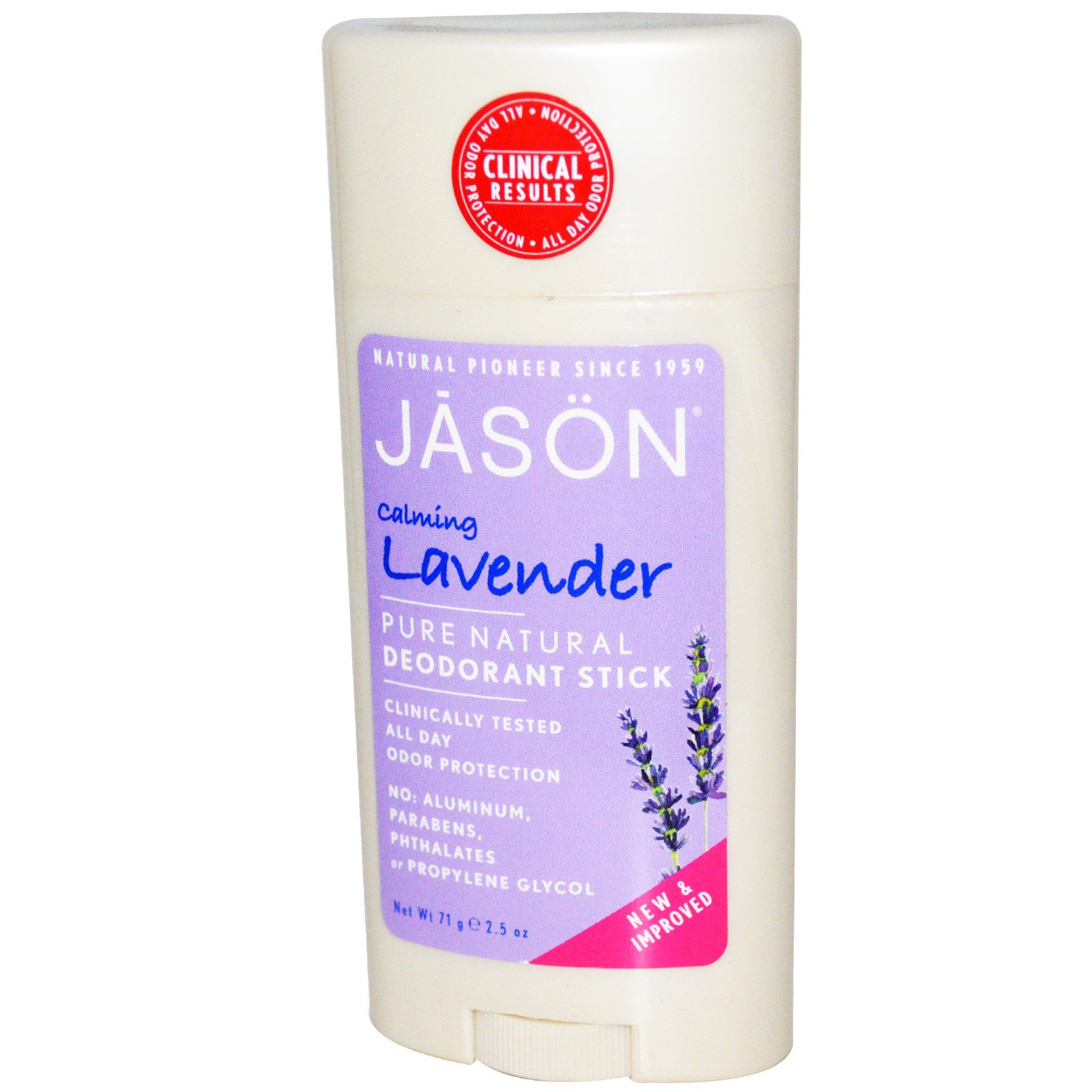 Jason Natural, Desodorante Puro e Natural, Lavanda Calmante, 2,5 oz (71 g)