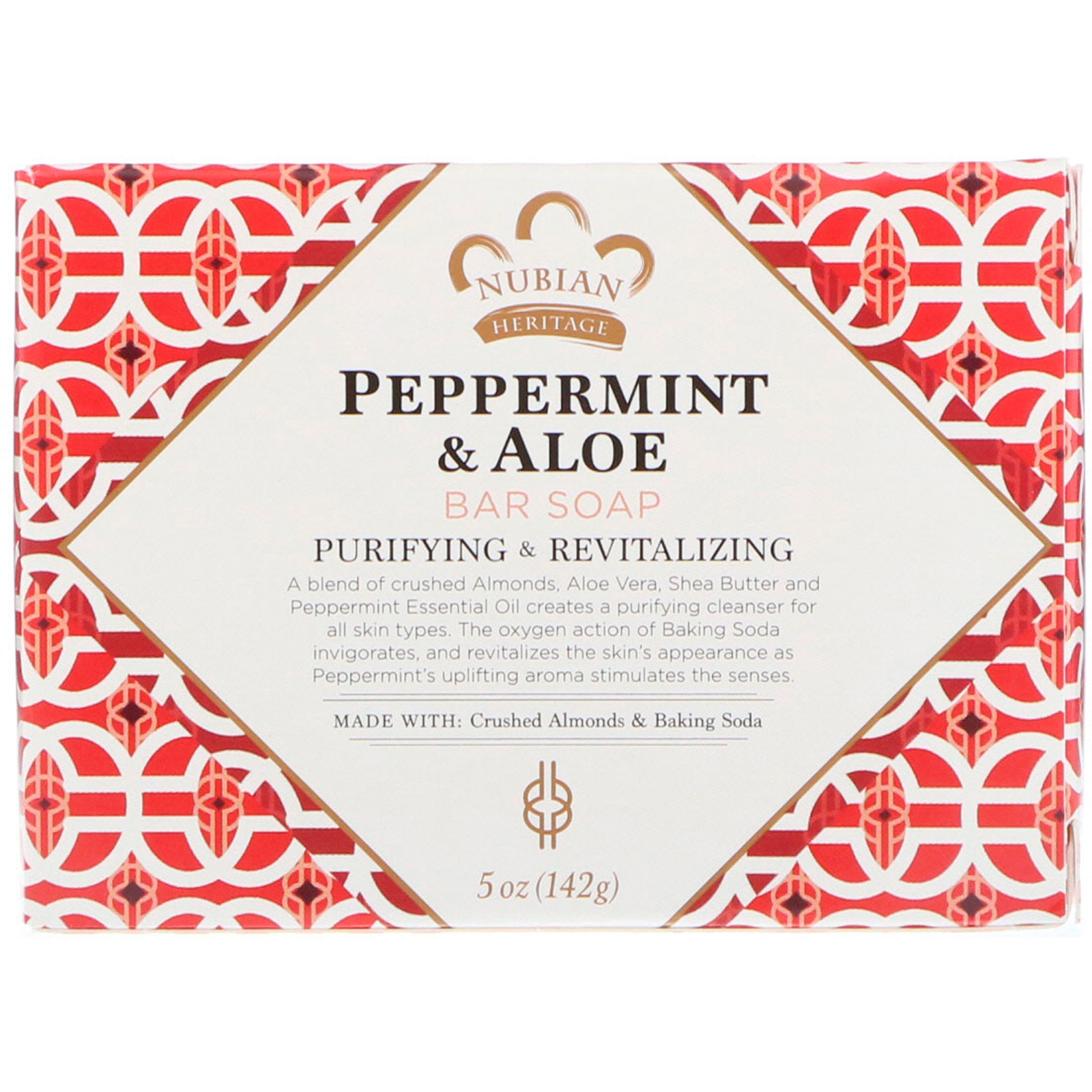 Nubian Heritage, Sabonete de Hortelã e Aloe, 142 g