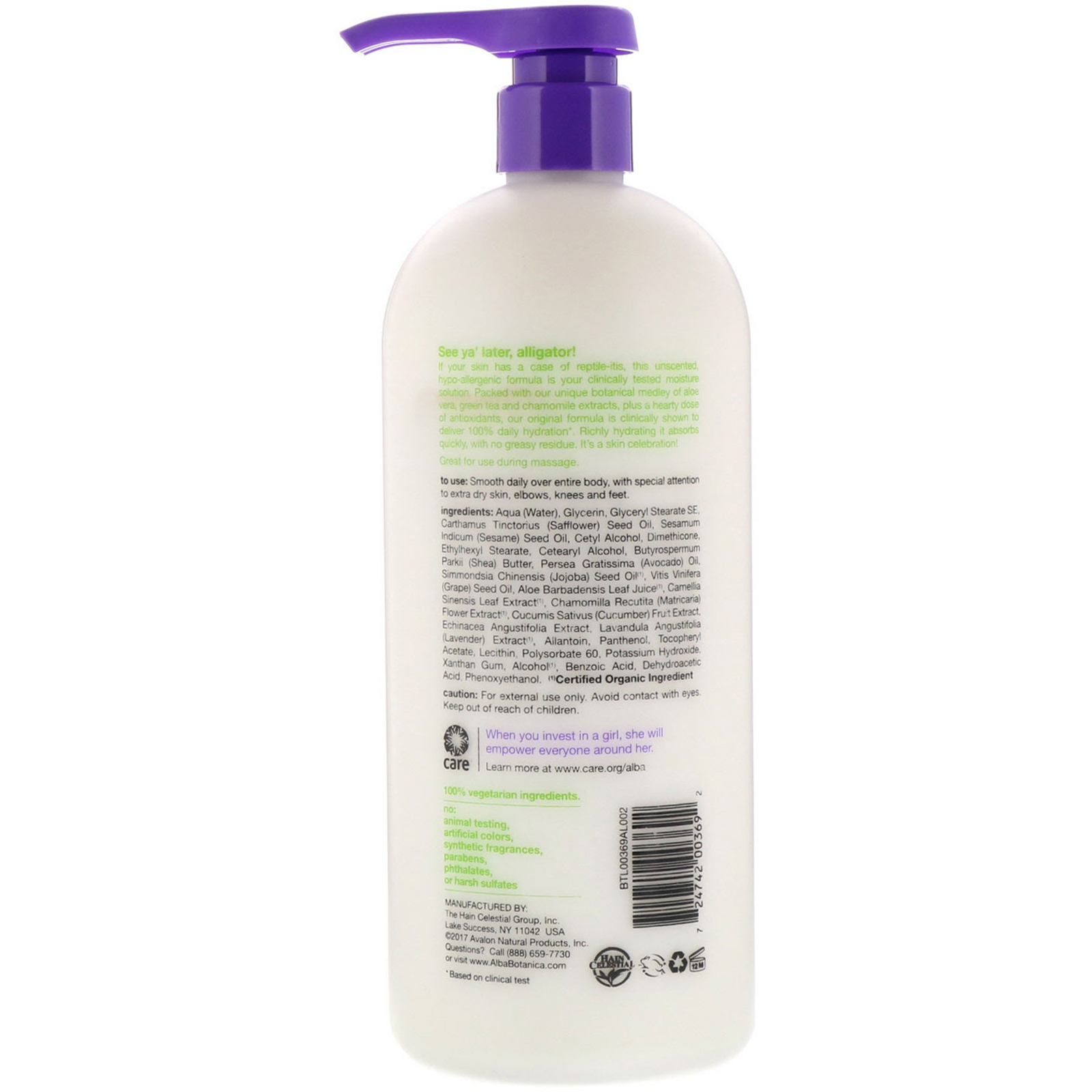 Alba Botanica, Loção Corporal Muito Emoliente, Sem Aroma, Original, 907 g (32 oz) - Imagem 2