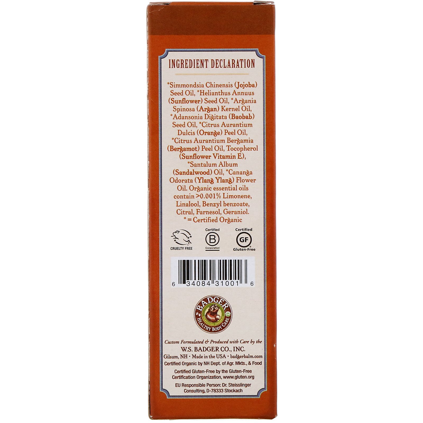 Badger Company, Organic, Botanical Hair Oil, Argan Jojoba & Baobab, 2 fl oz (59.1 ml) - Imagem 2