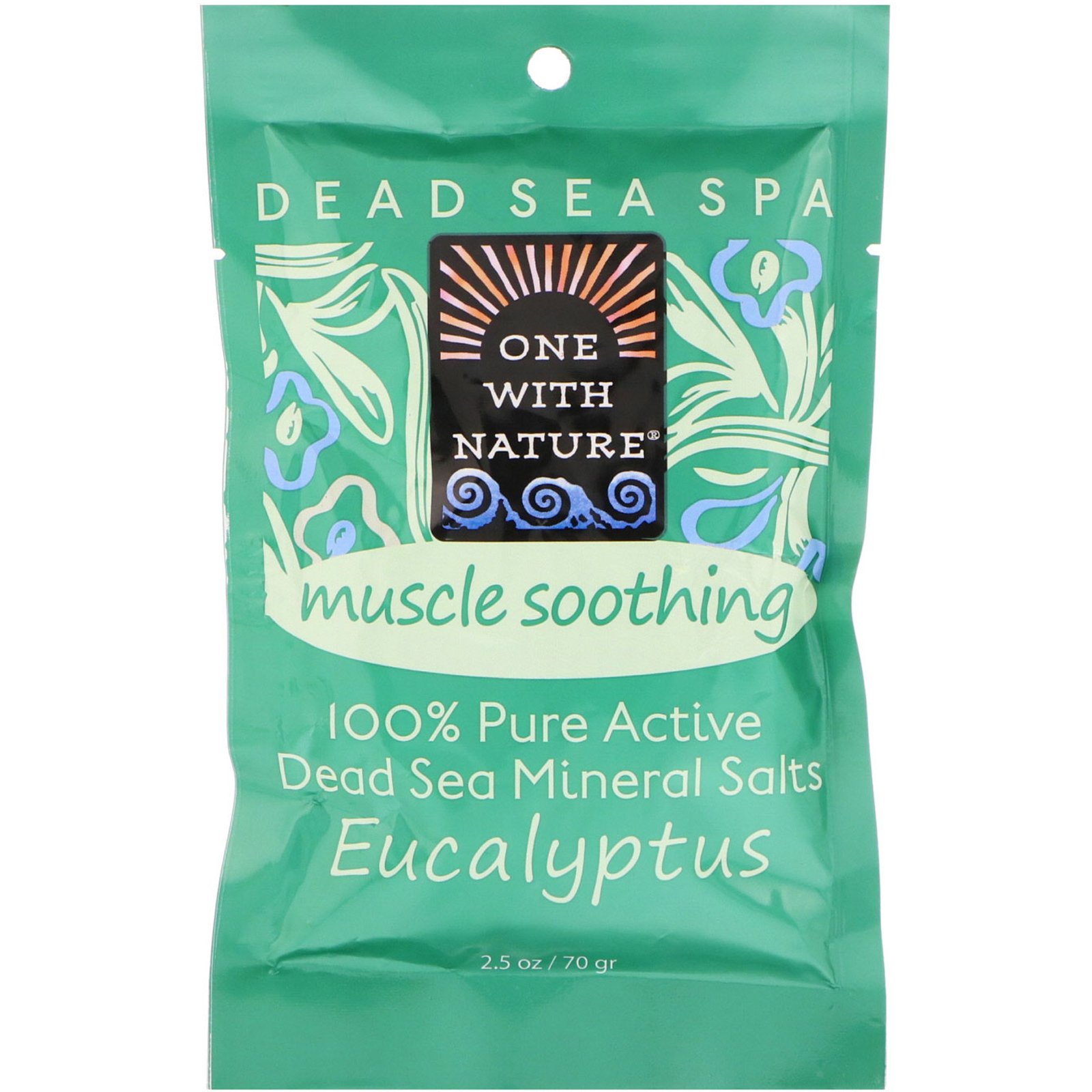 One with Nature, Spa do Mar Morto, Sais Minerais, Alívio Muscular, Eucalipto, 2,5 oz (70 g)