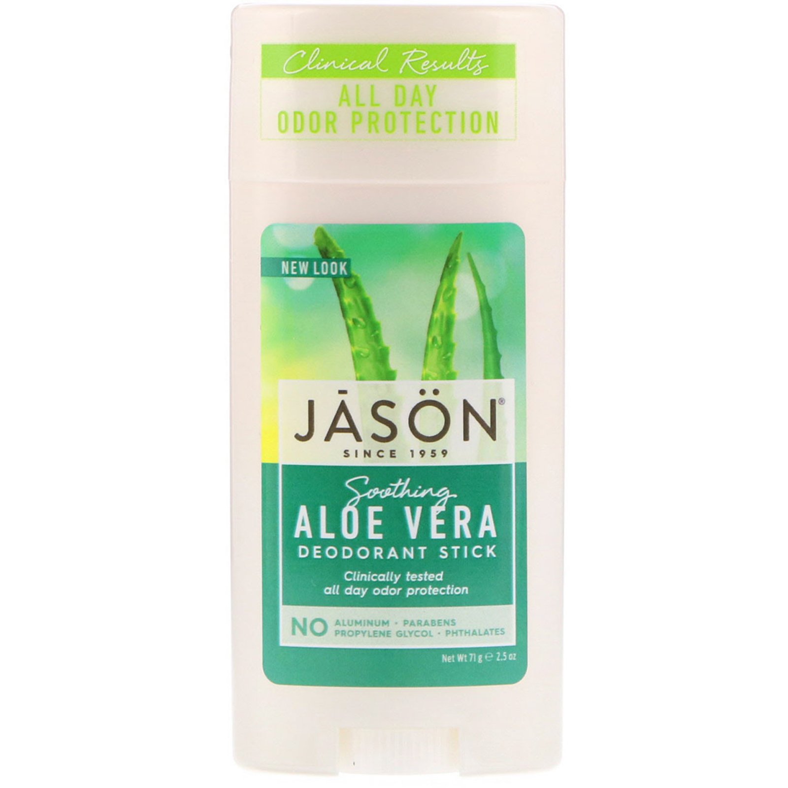 Jason Natural, Desodorante Puro e Natural, Babosa Relaxante, 2,5 oz (71 g)