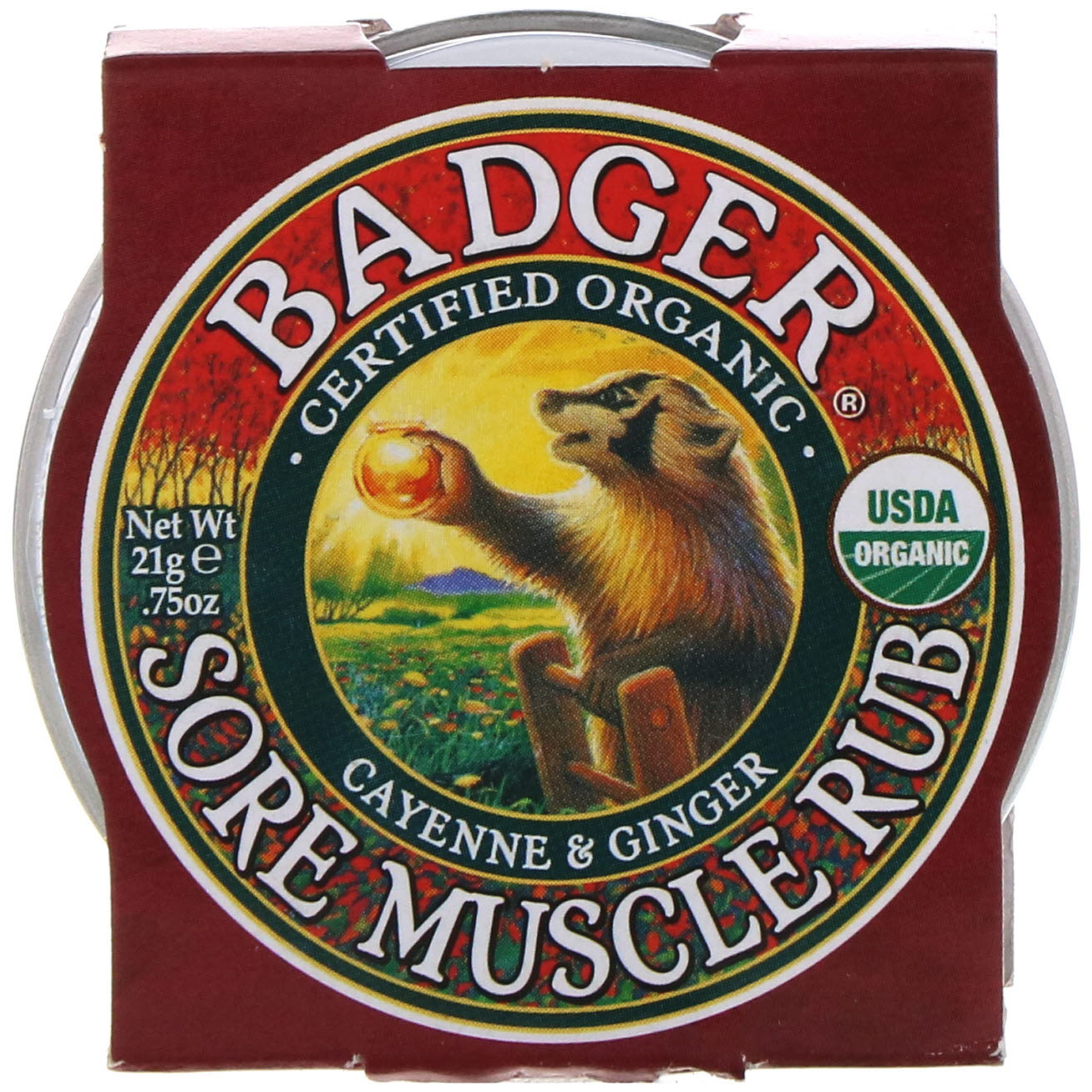 Badger Company, Óleo Para Músculos Doloridos, Cayenne & Gengibre, .75 oz (21 g)