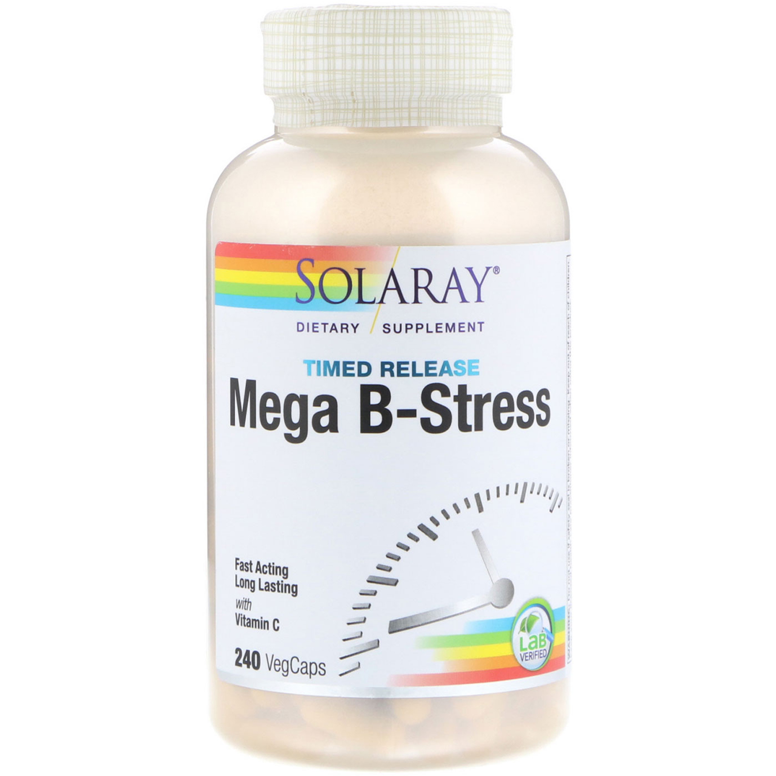 Solaray, Mega B-Stress, Liberação Programada, 240 Cápsulas Vegetais
