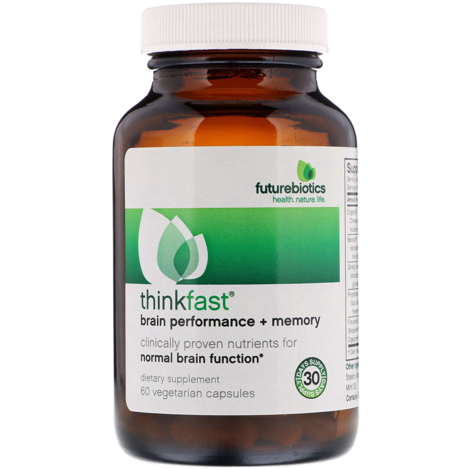 FutureBiotics, ThinkFast, Performance Cerebral + Memória, 60 Cápsulas Vegetais - Imagem 3