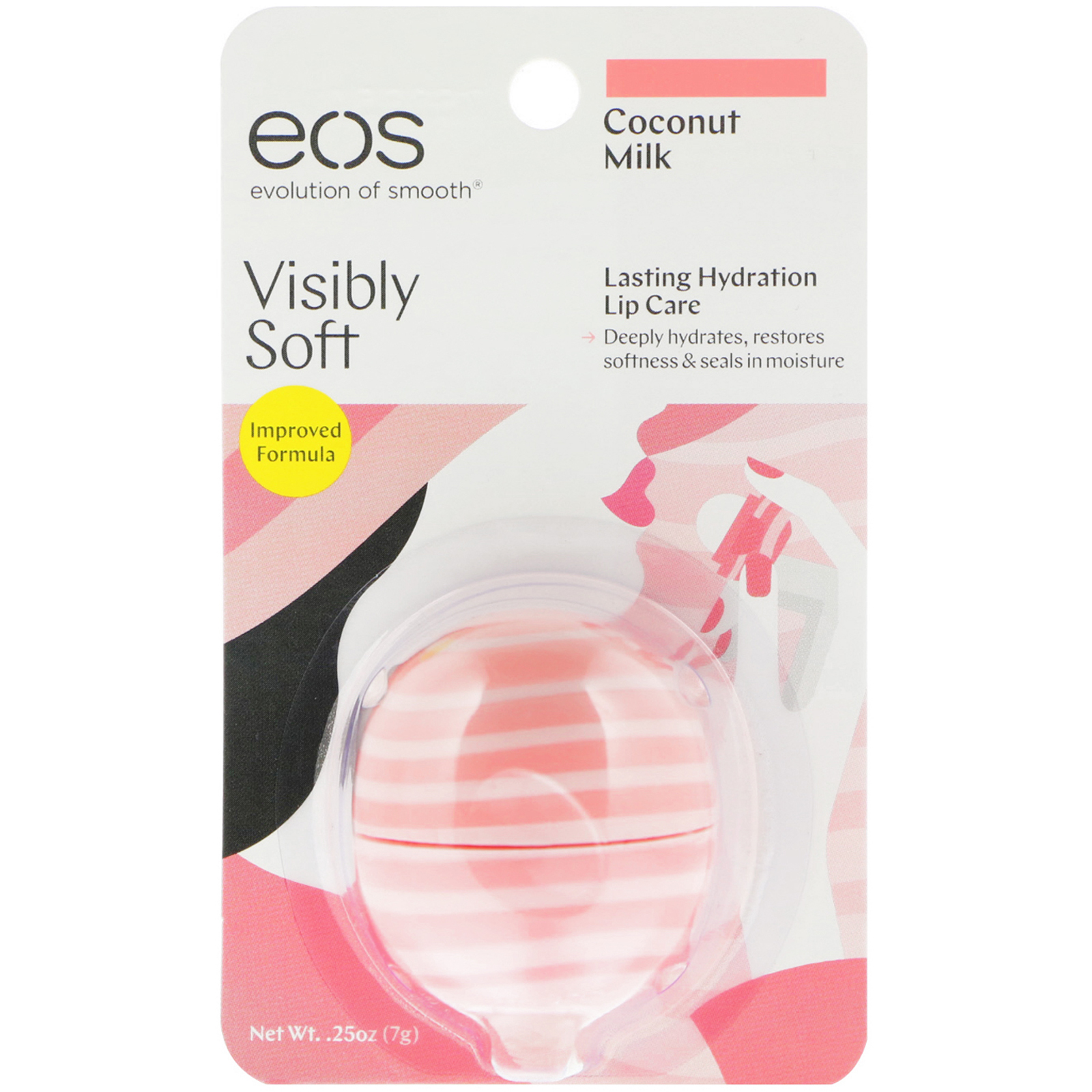 EOS, Bálsamo Labial Esfera Visibly Soft, Leite de Coco, 7 g (0,25 oz) - Imagem 2
