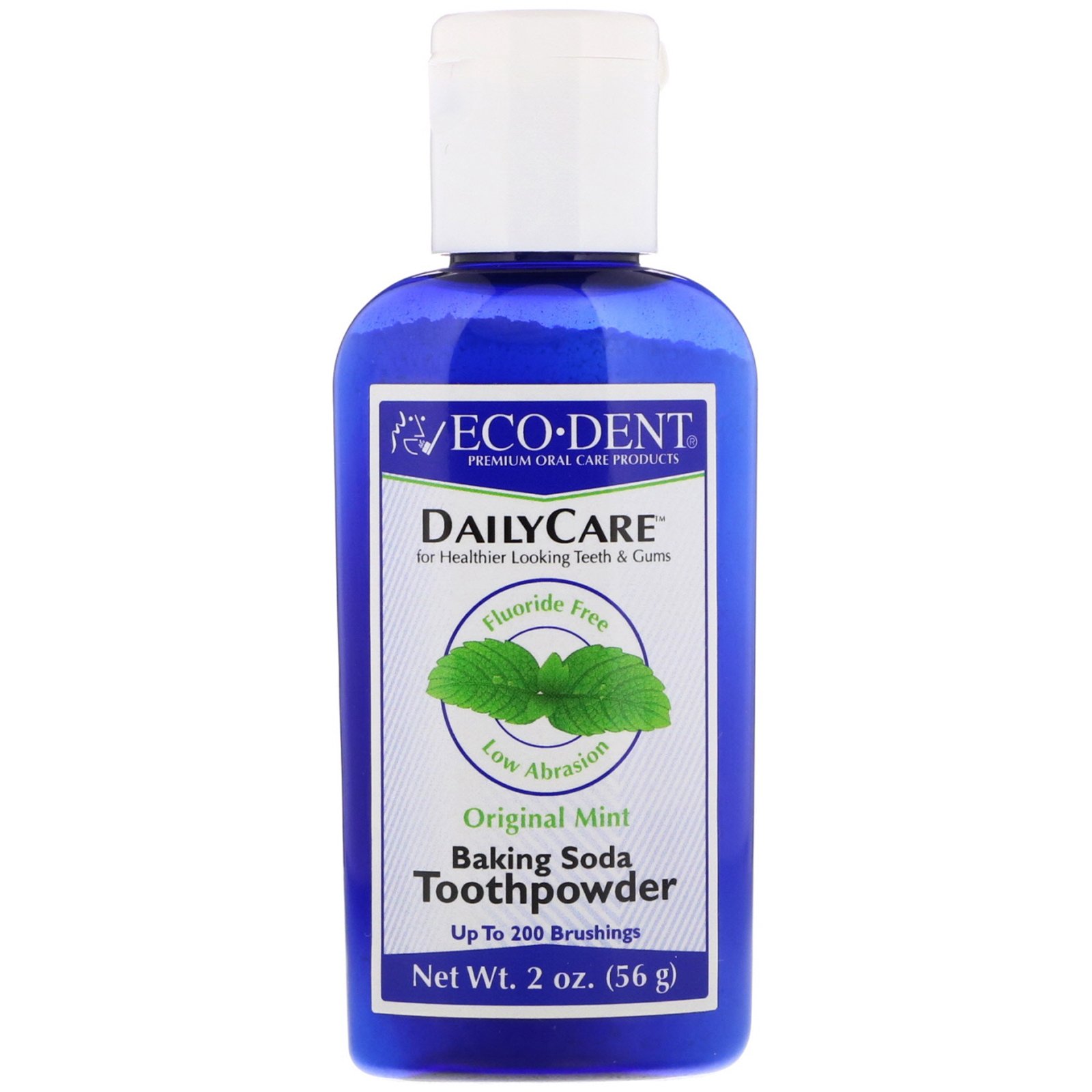Eco-Dent, Cuidado Diário, Pó Dental Bicarbonato de Sódio, Menta Original, 2 oz (56 g)