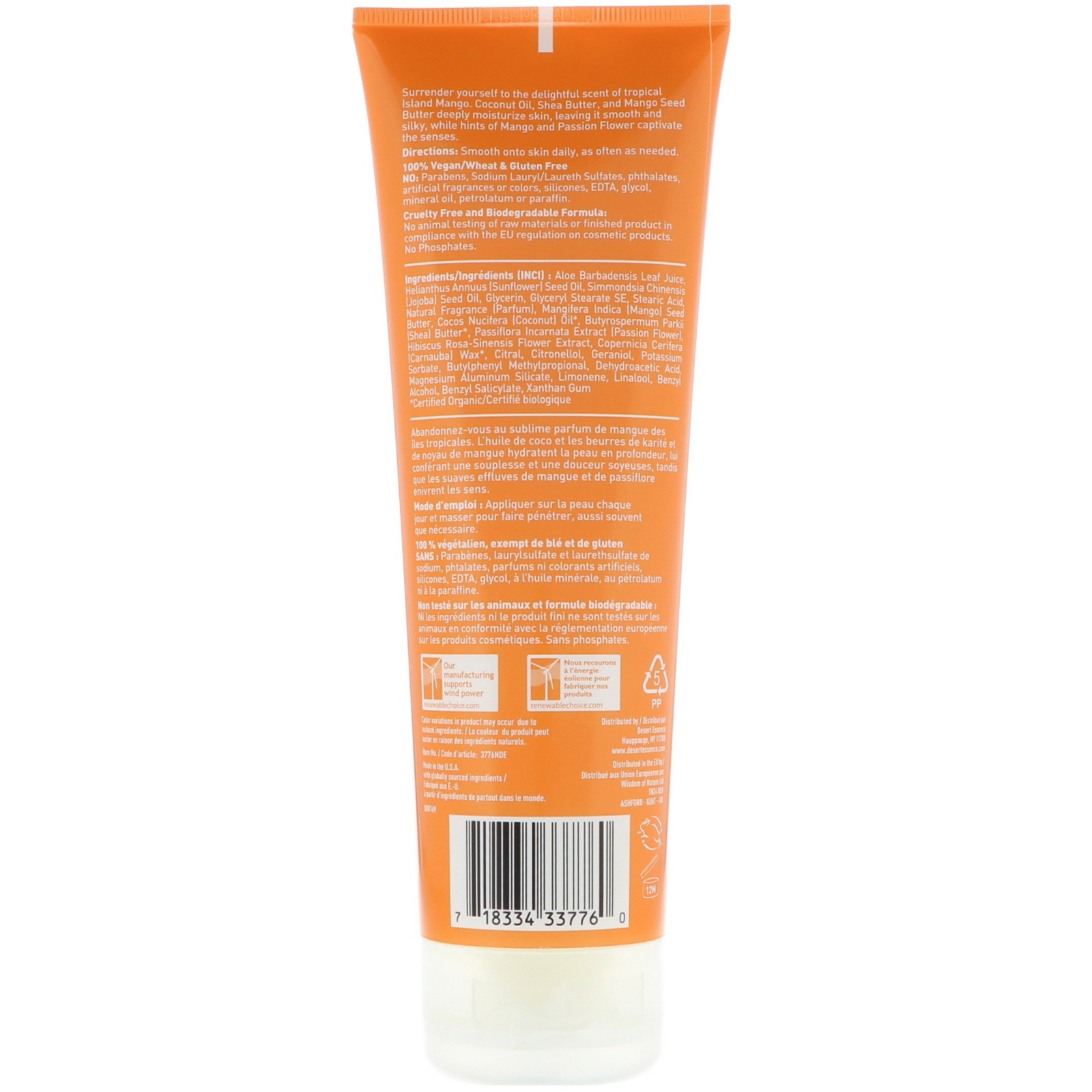 Desert Essence, Loção para Mãos e Corpo, Manga da Ilha, 8 fl oz (237ml) - Imagem 2