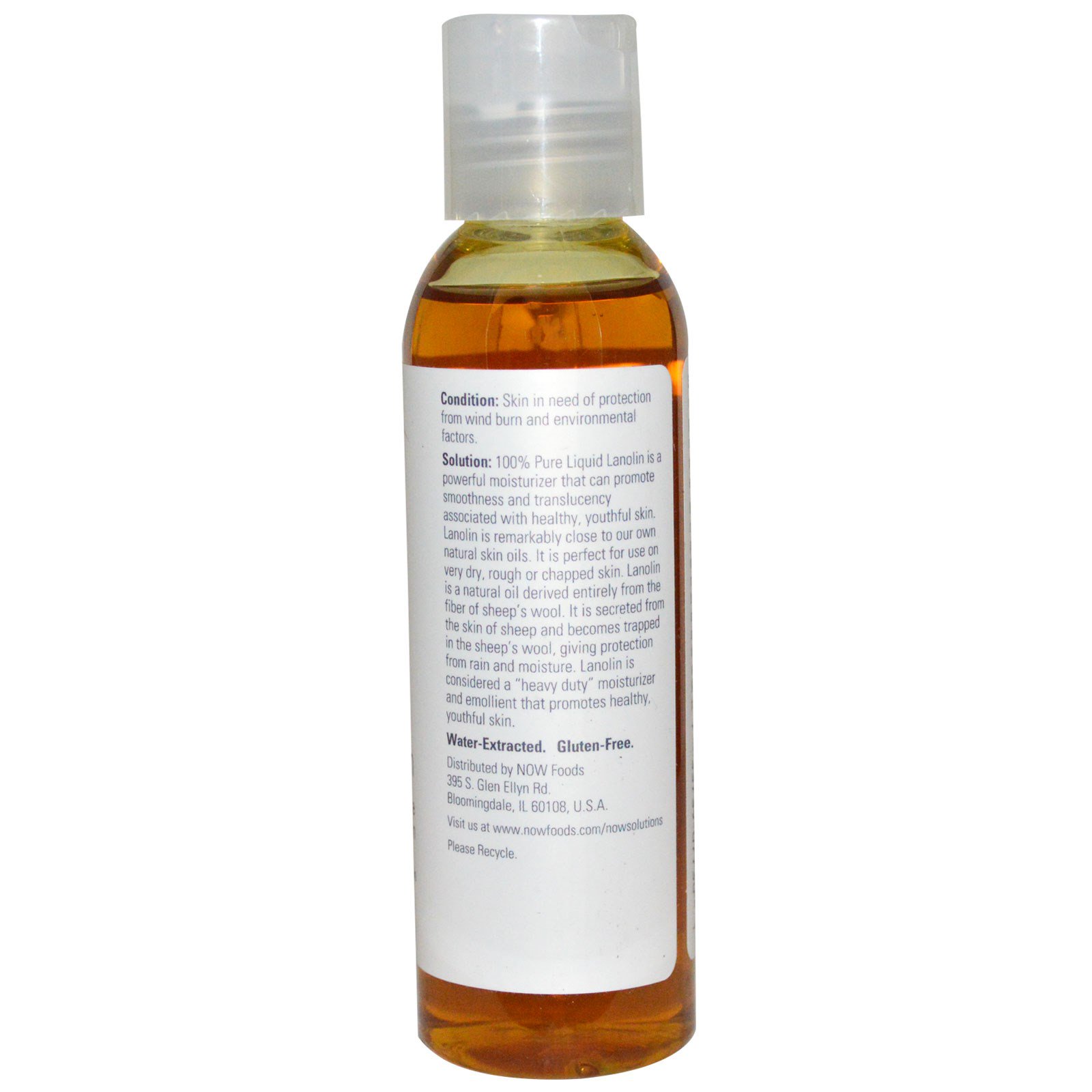 Now Foods, Soluções, Lanolina Líquida, 4 fl oz (118 ml) - Imagem 2