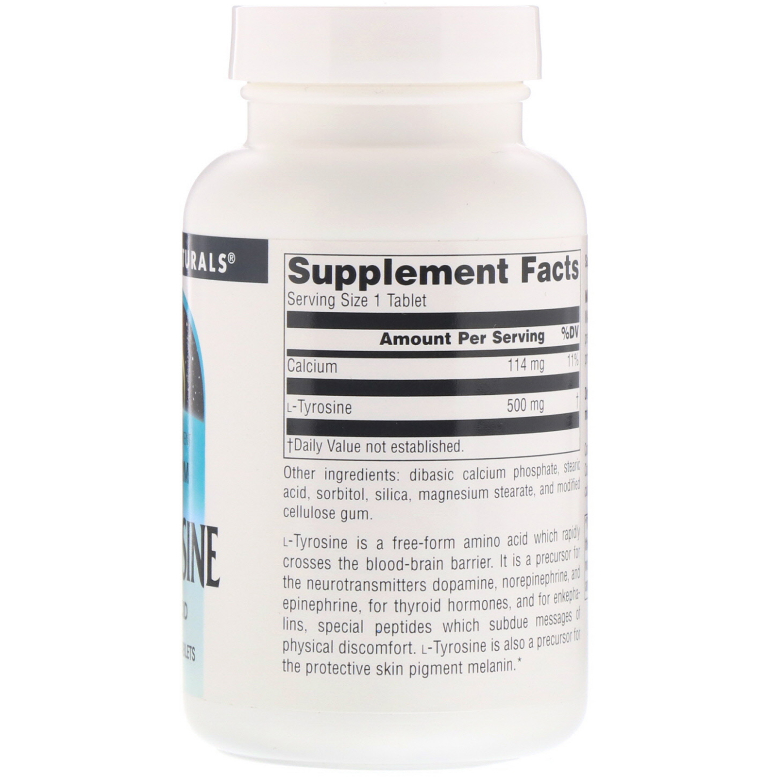 Source Naturals, L-Tirosina, 500 mg, 100 comprimidos - Imagem 2