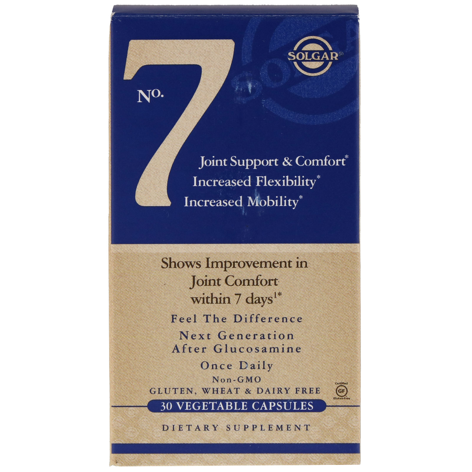 Solgar, No. 7, Joint Support & Comfort, 30 Cápsulas Vegetais