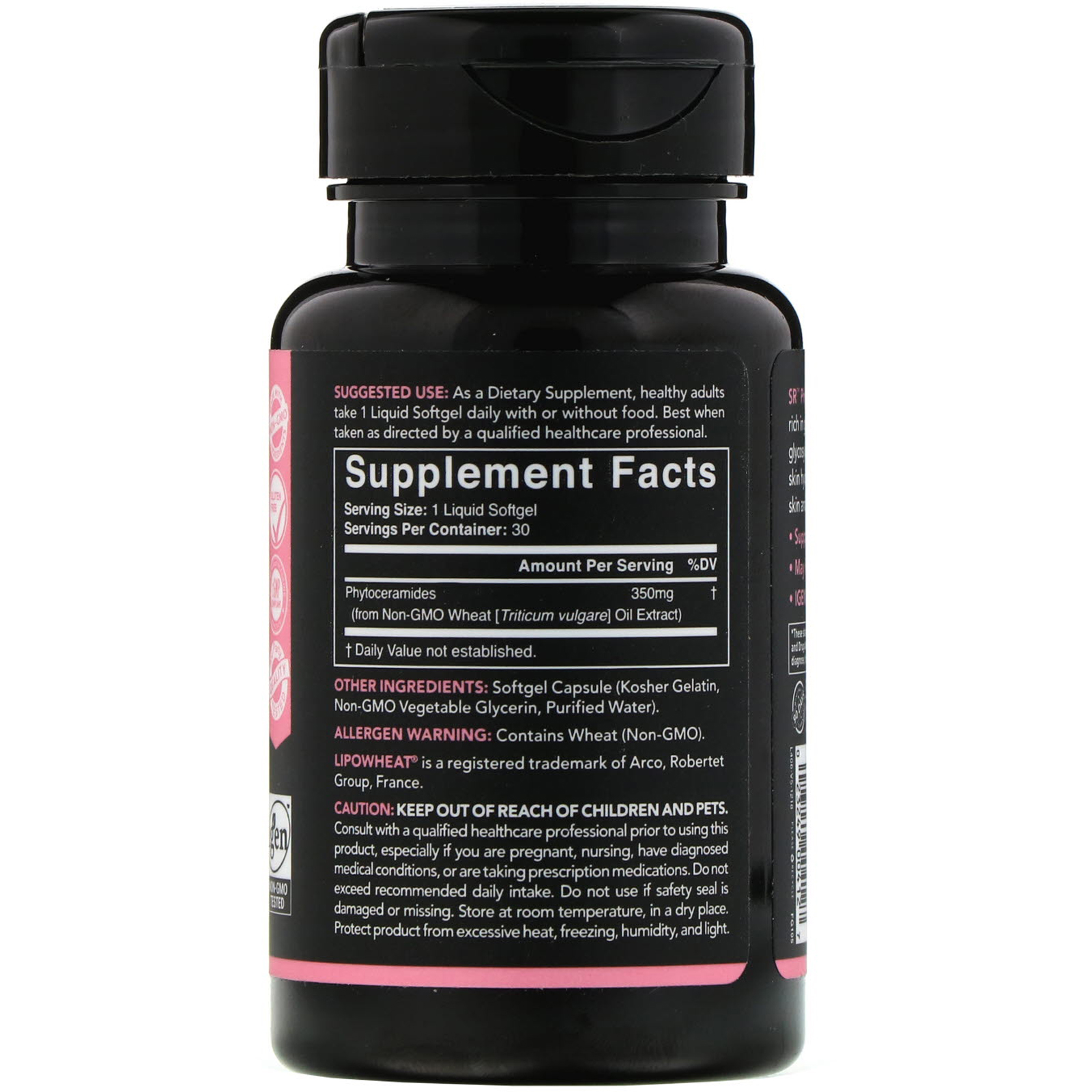 Sports Research, Fitoceramidas para Hidratação da Pele, 350 mg, 30 Cápsulas Softgel - Imagem 2