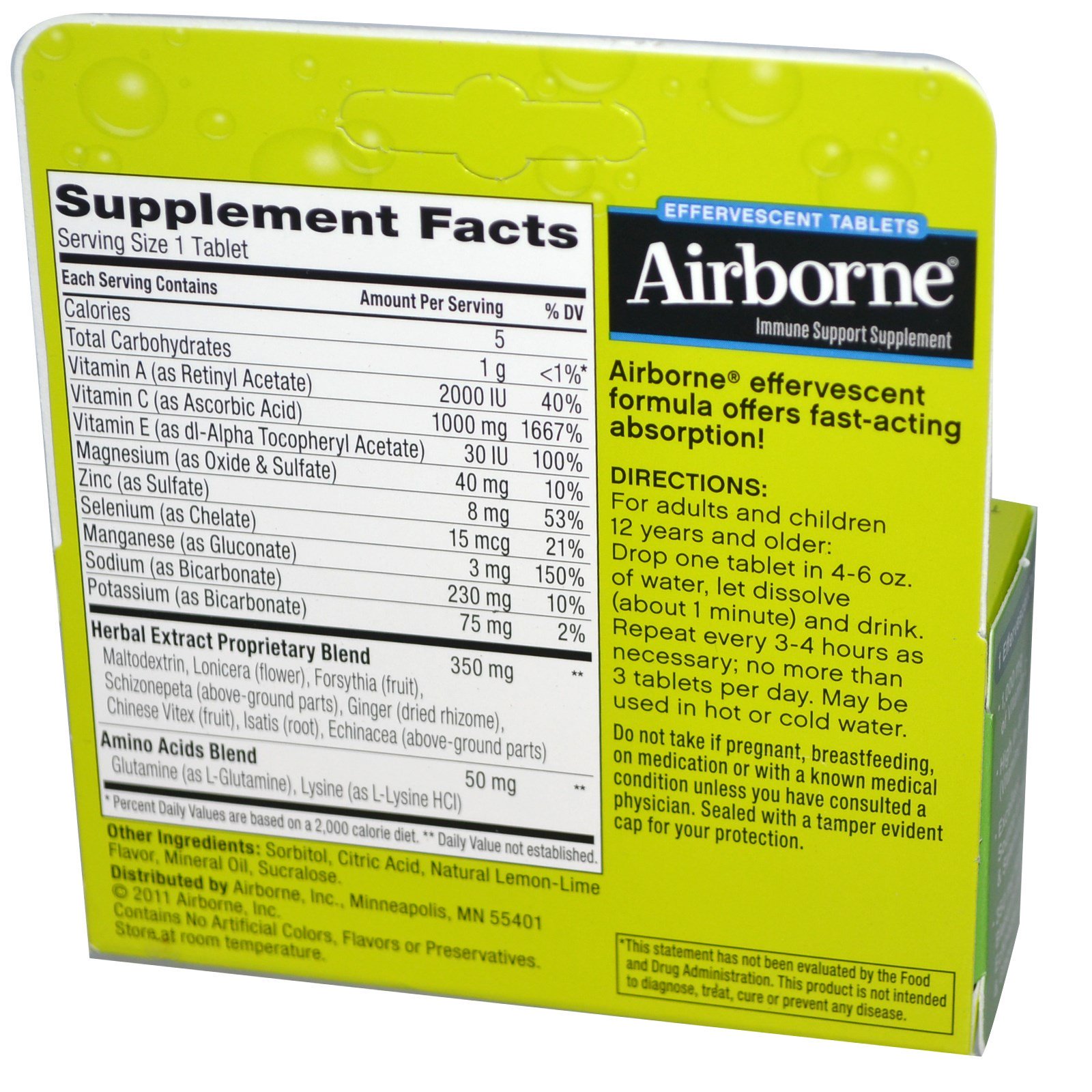 AirBorne, Explosão de Vitamina C, Lima-Limão, 10 Comprimidos Efervescentes - Imagem 2