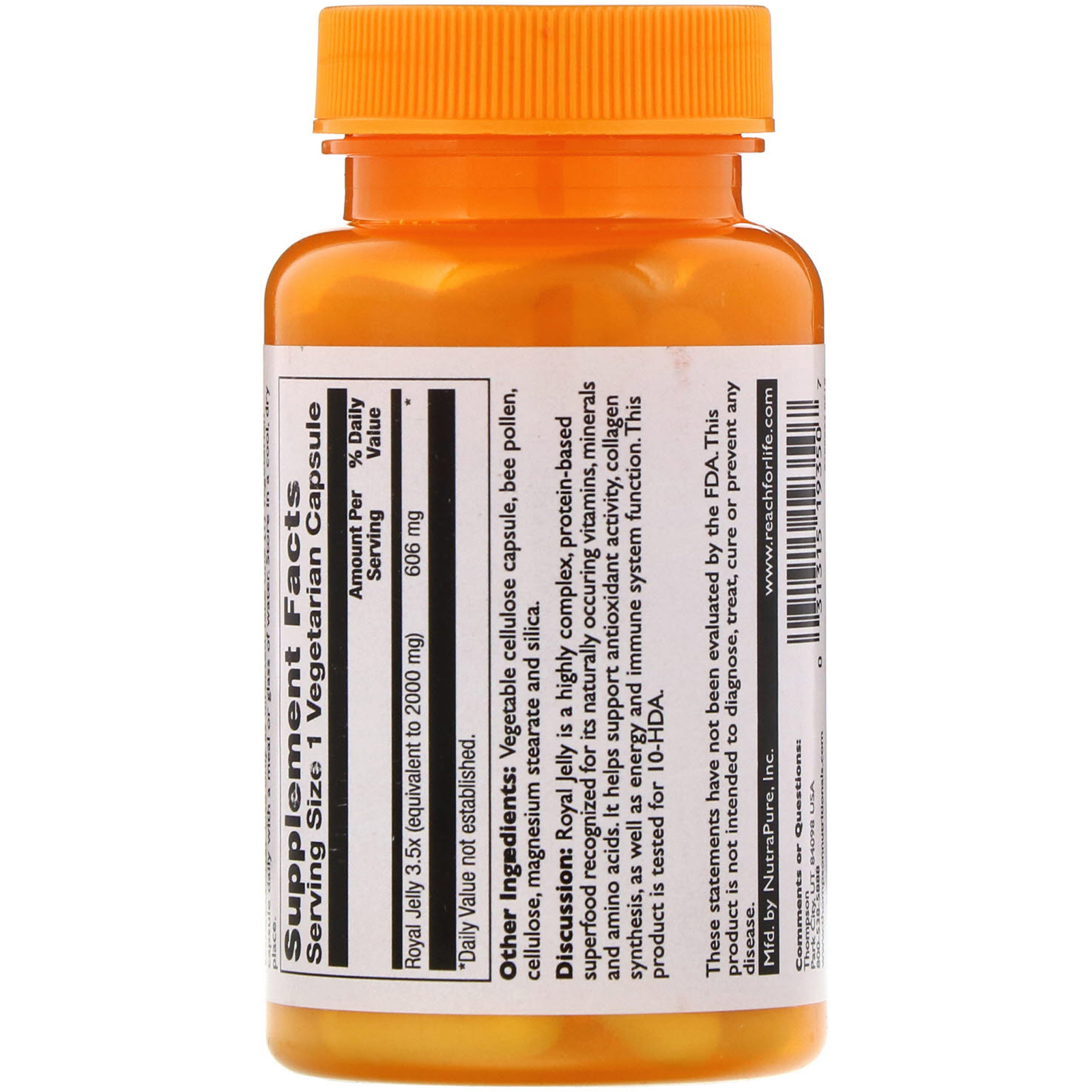 Thompson, Geleia Real, 2.000 mg, 60 Cápsulas Vegetais - Imagem 2