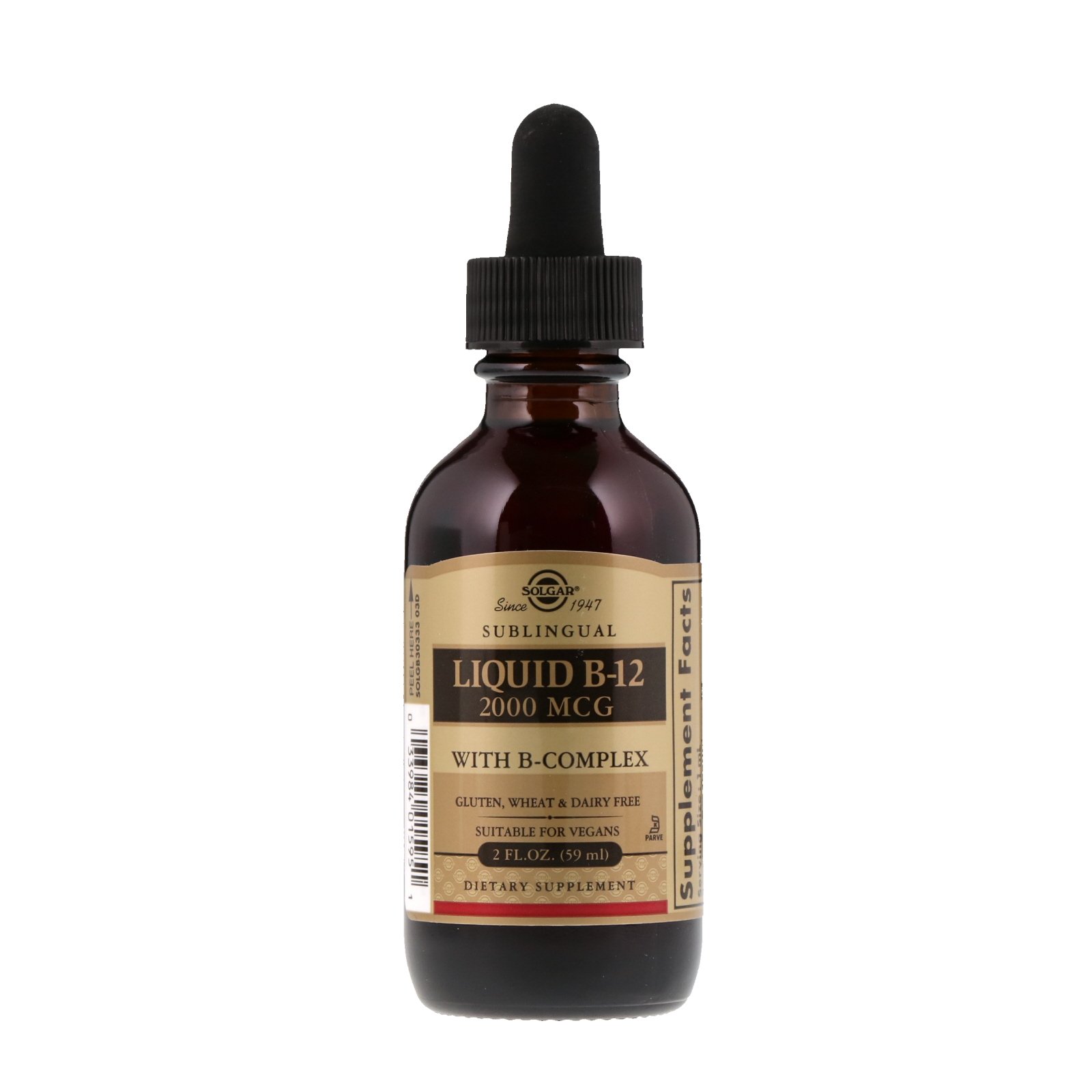 Solgar, Sublingual, Liquid B-12, 2.000 mcg, 59 ml (2 fl oz) - Imagem 4