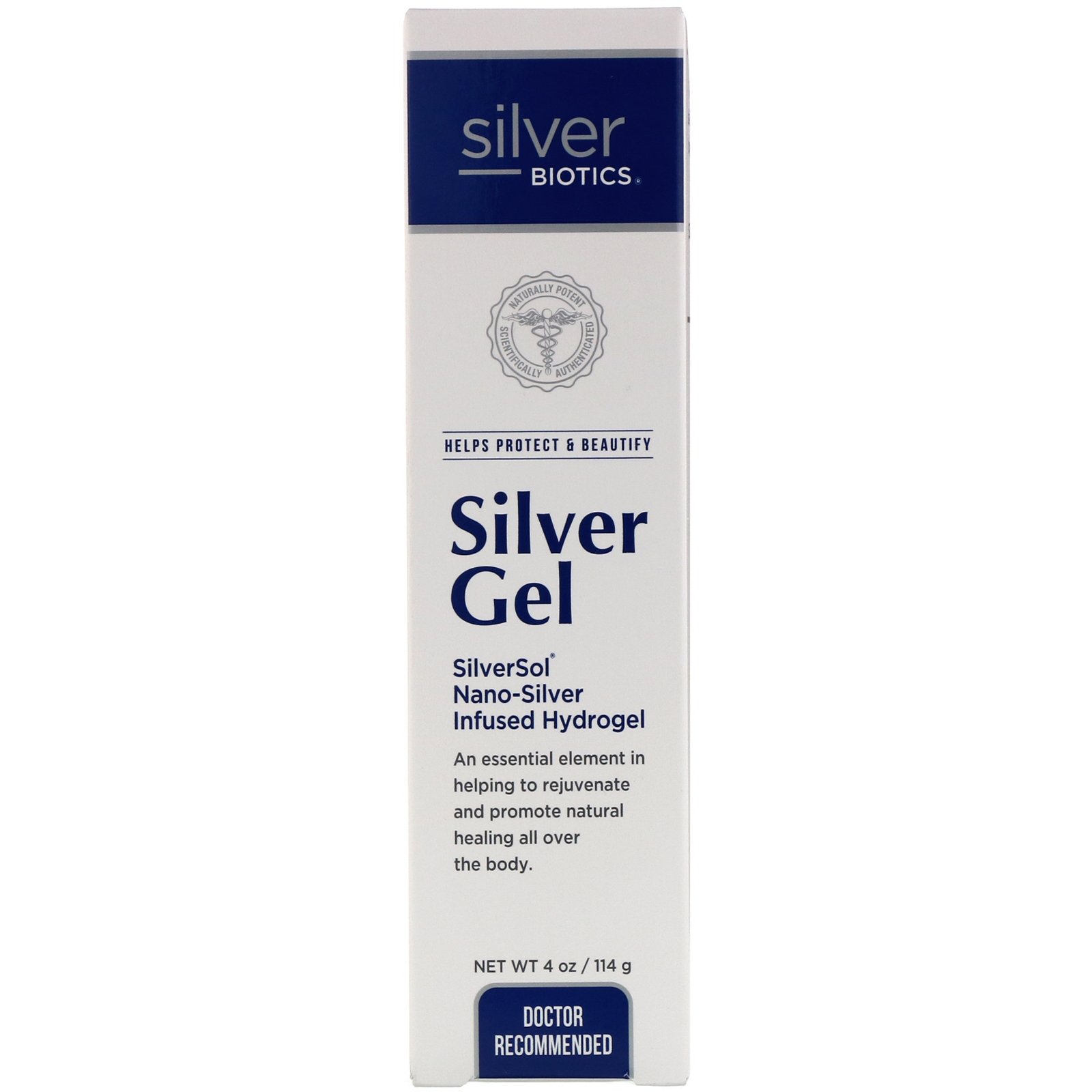 American Biotech Labs, Silver Biotics, Silver Gel, SliverSol Hidrogel com Infusão de Nano-Prata, 114 g (4 fl oz)