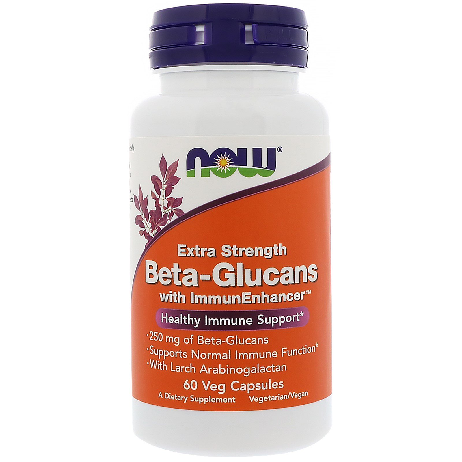 Now Foods, Betaglucanos, com ImmunEnhancer, Extra Strength, 250 mg, 60 Cápsulas Vegetais