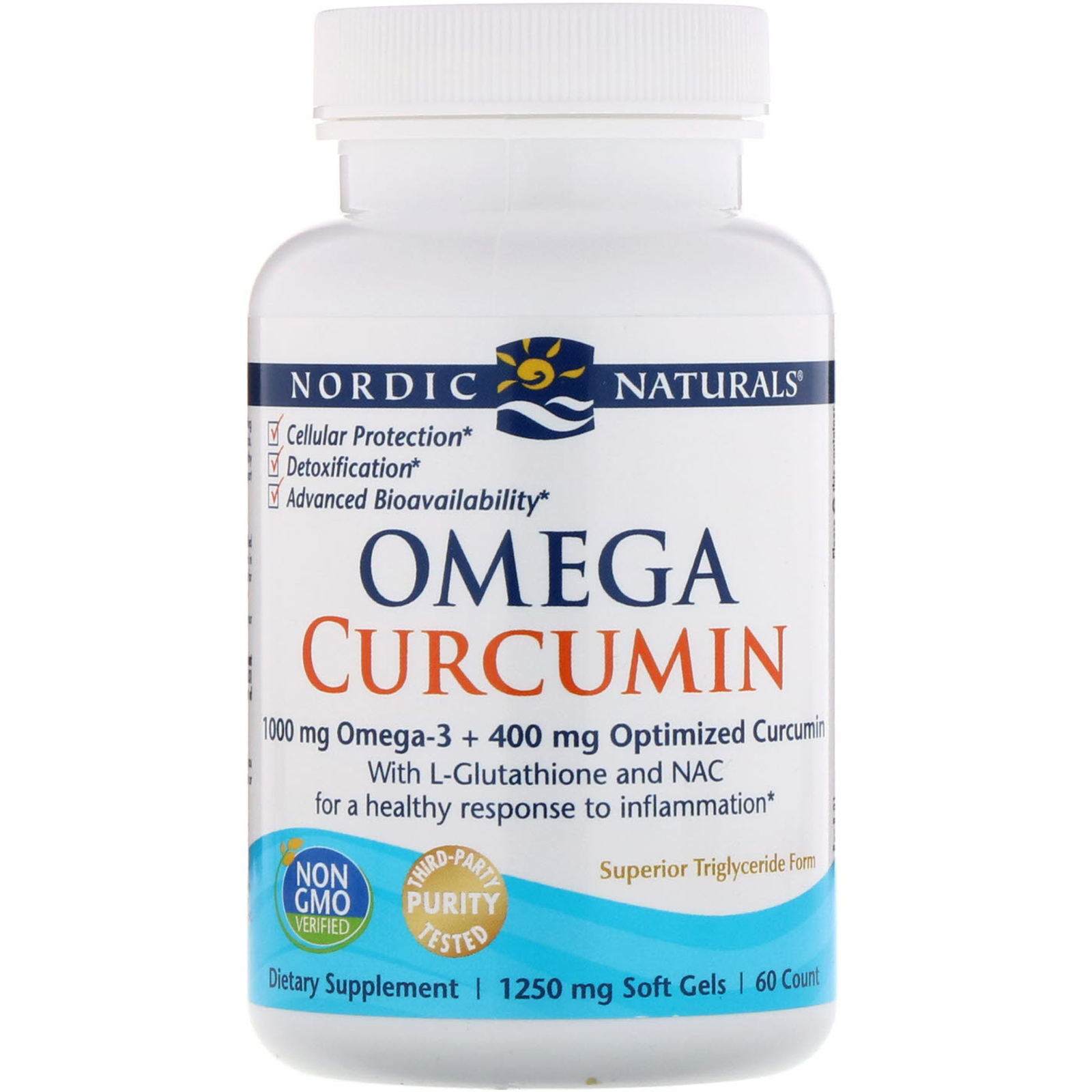 Nordic Naturals, Ômega Curcumina, 1.250 mg, 60 Cápsulas Softgel - Imagem 3