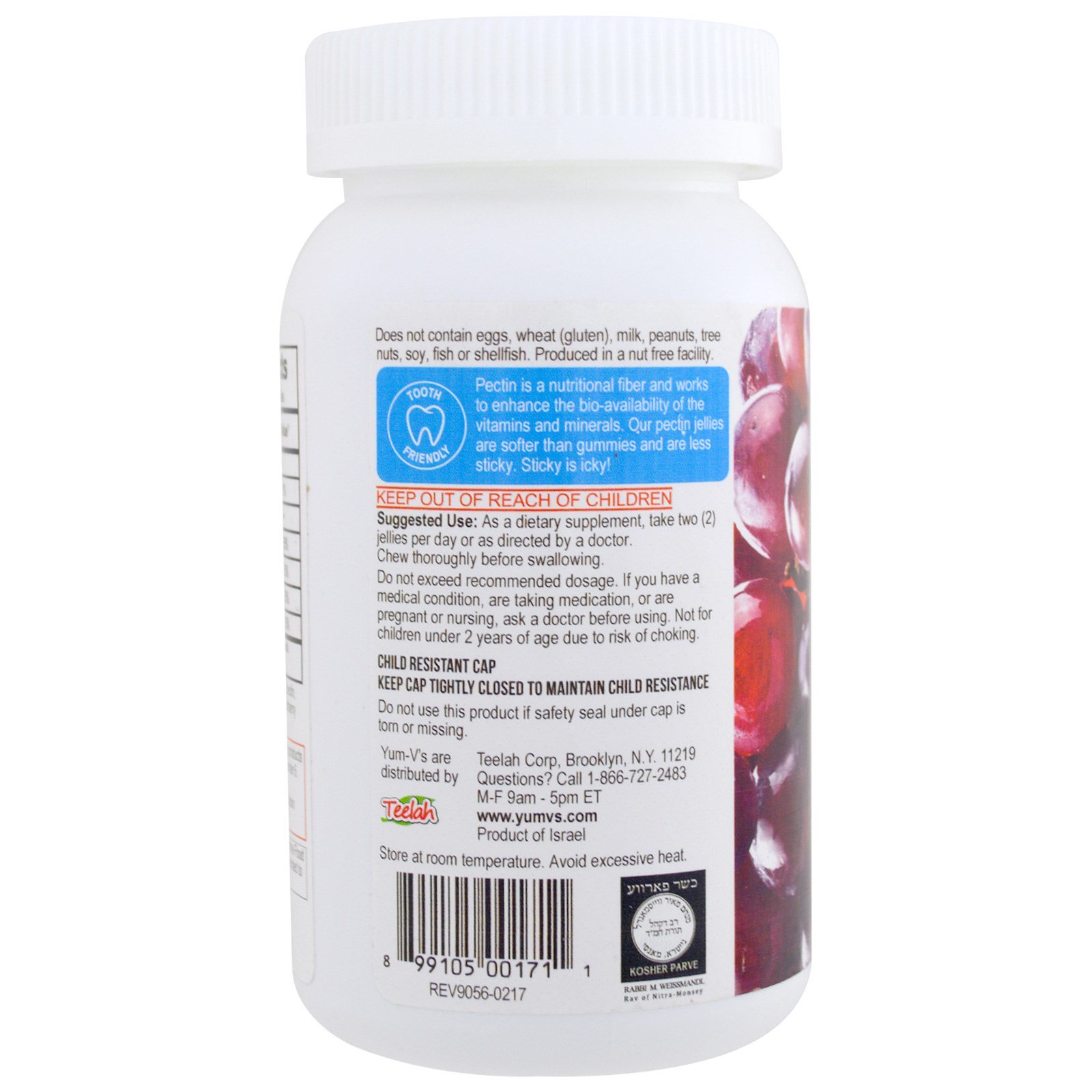 YumV's, Ferro, com Vitamina C, Sabor de Uva, 60 Balas de Goma - Imagem 3