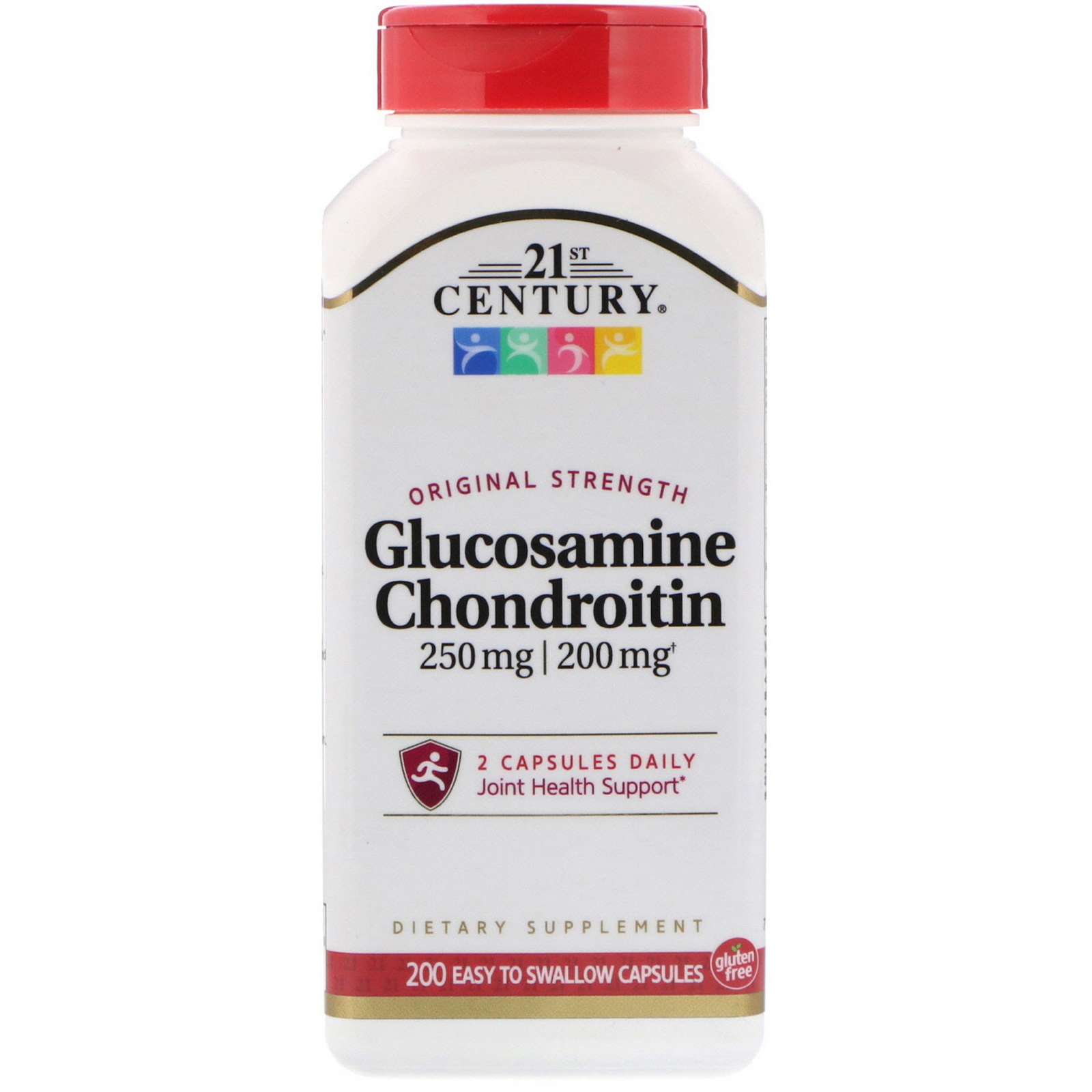 21st Century, Glucosamine / Chondroitin, Original Strength, 250 mg / 200 mg, 200 Easy to Swallow Capsules