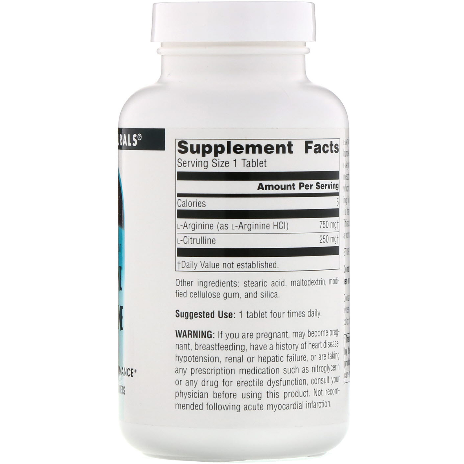 Source Naturals, Complexo de L-Arginina e L-Citrulina, 1.000 mg, 120 Comprimidos - Imagem 2
