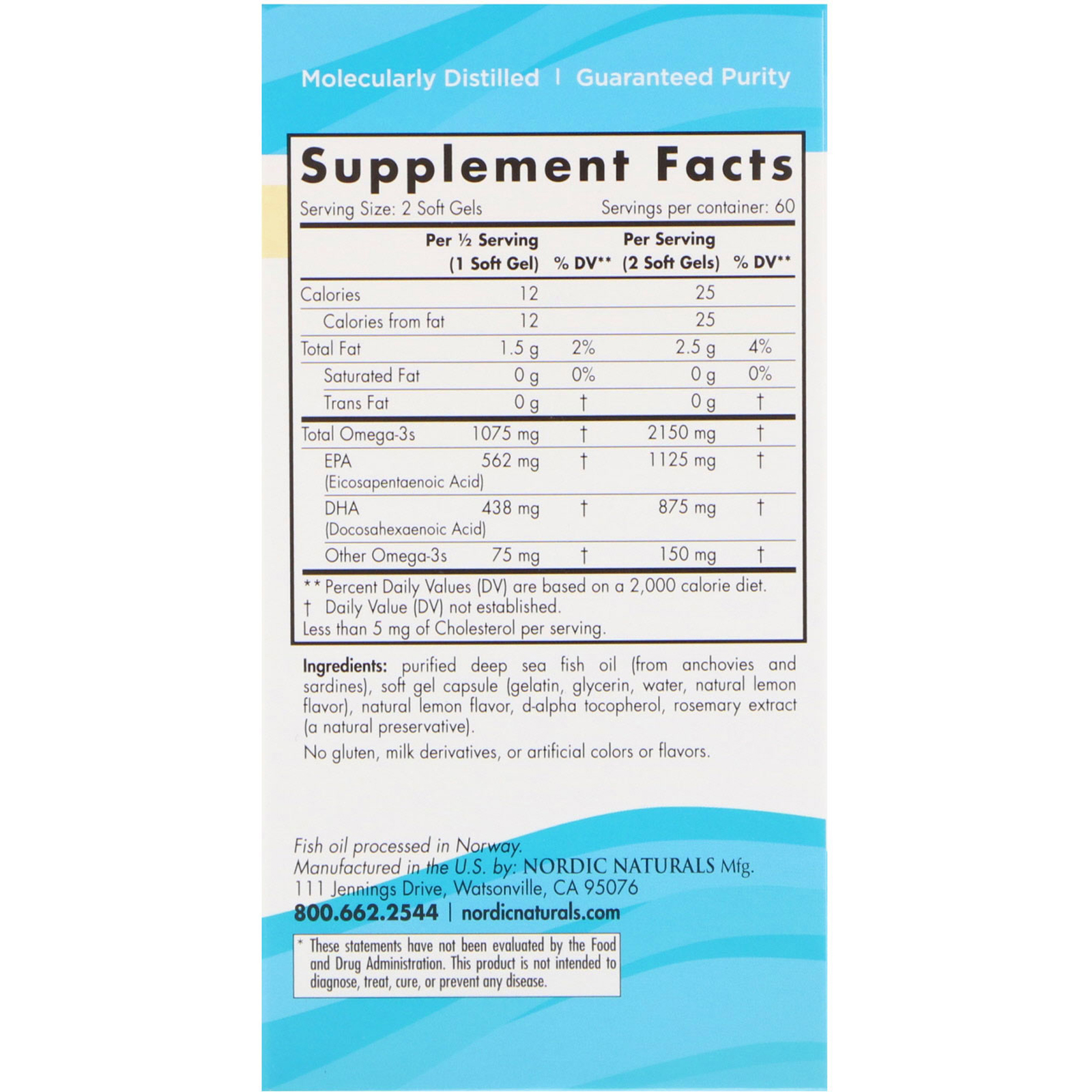 Nordic Naturals, Ultimate Omega 2X, 2.150 mg, 120 Cápsulas Softgel - Imagem 2