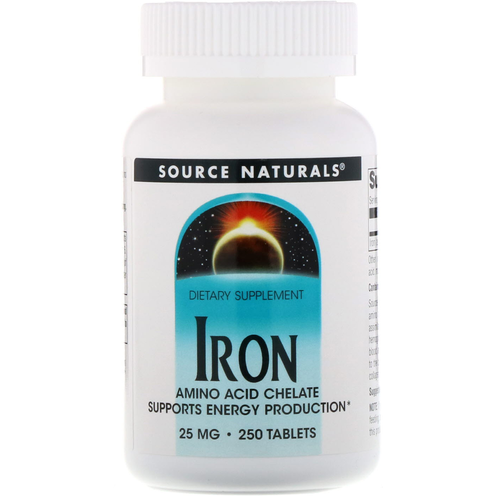 Source Naturals, Ferro, 25 mg, 250 tabletes