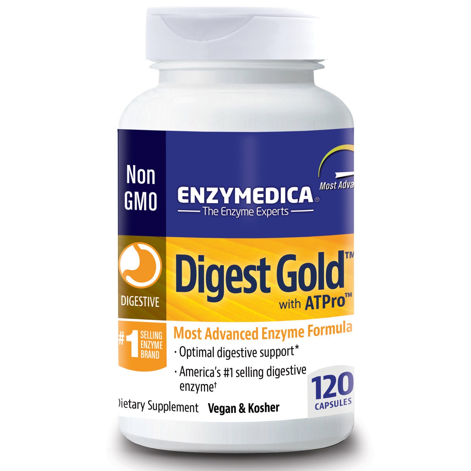 Enzymedica, Digestão de Ouro com ATPro, 120 Cápsulas