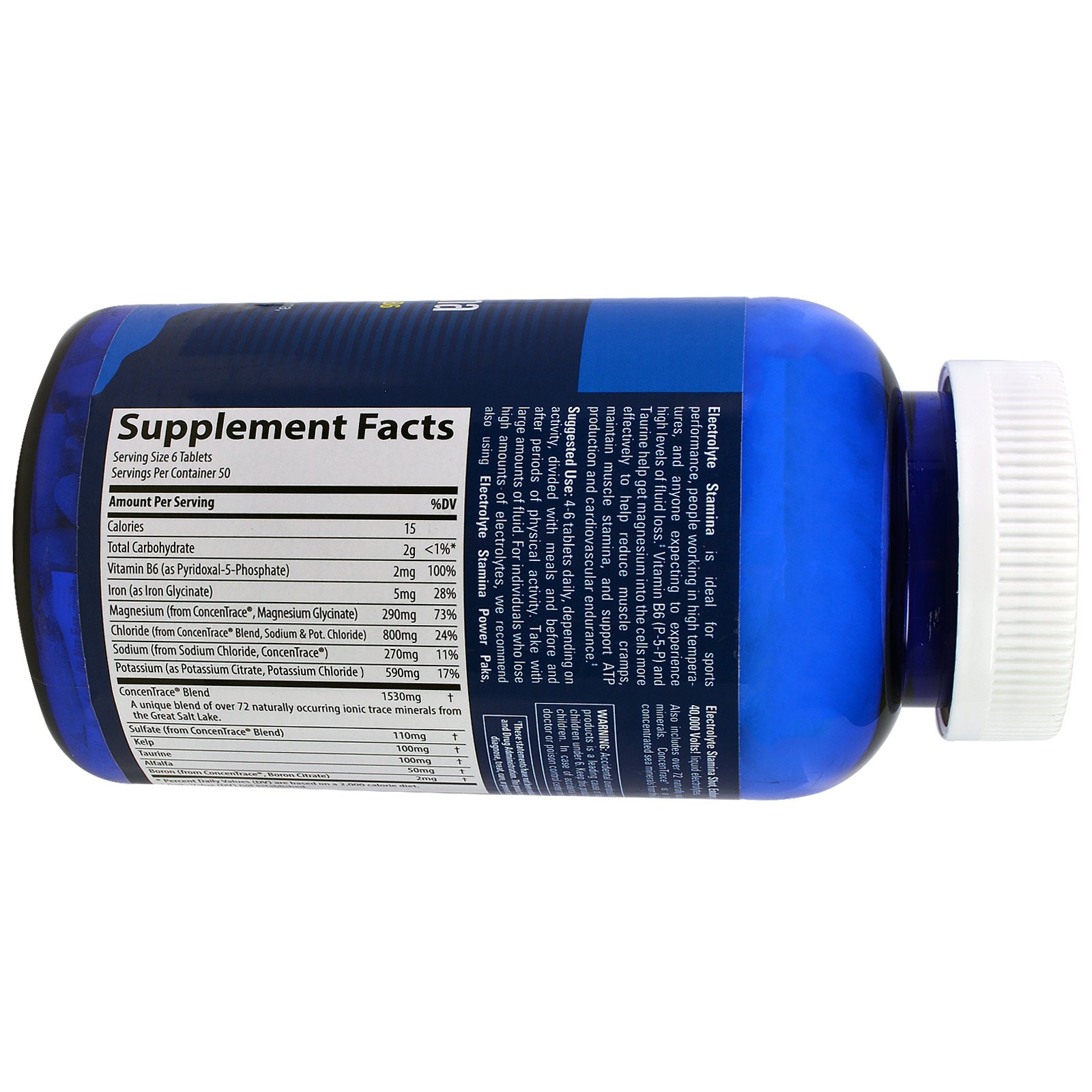 Trace Minerals Research, Electrolyte Stamina, 300 Comprimidos - Imagem 2