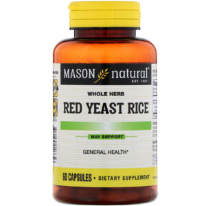 Mason Natural, Arroz Com Levedura Vermelha, 60 Cápsulas