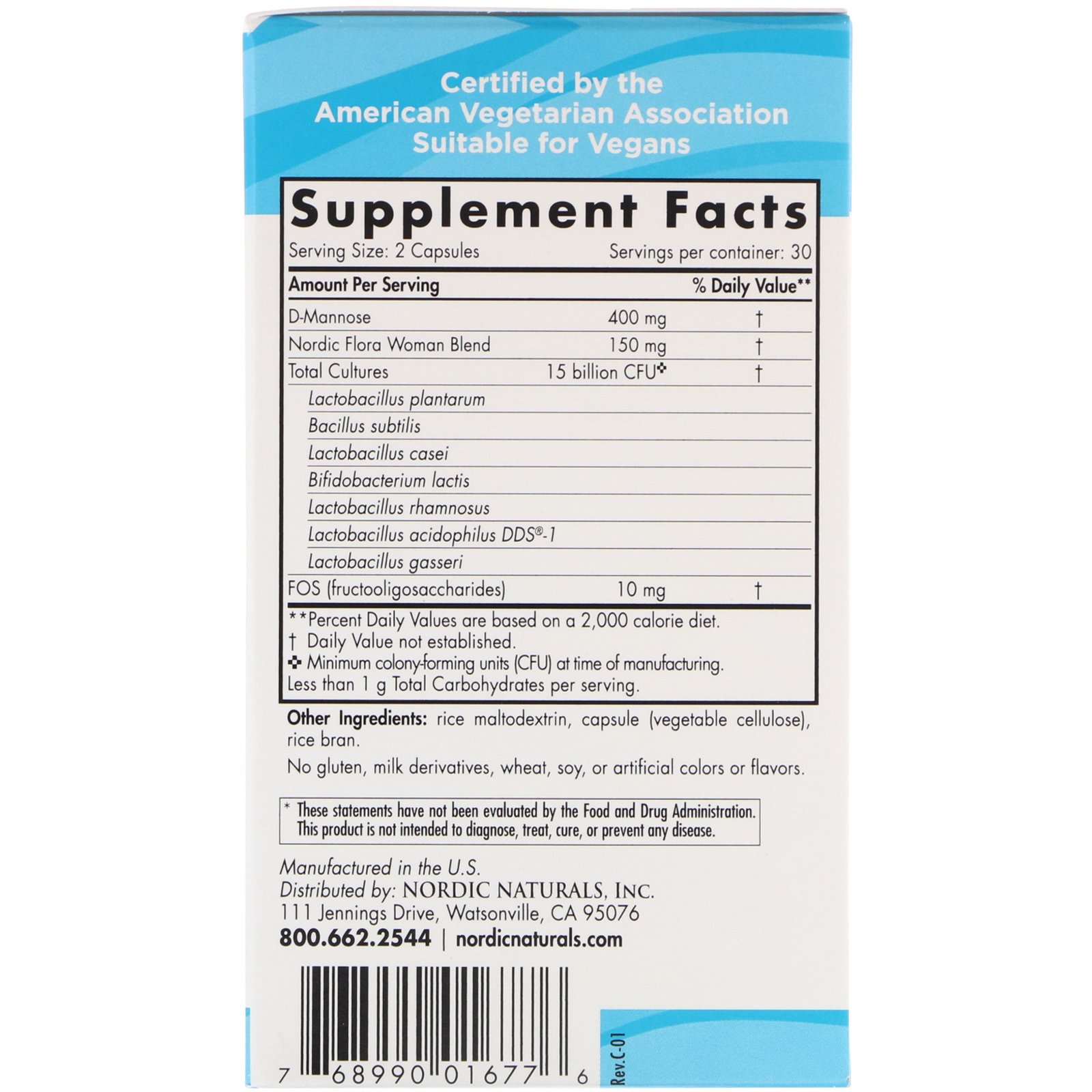 Nordic Naturals, Nordic Flora Probiotic, Woman, 15 Billion CFU, 60 Capsules - Imagem 2
