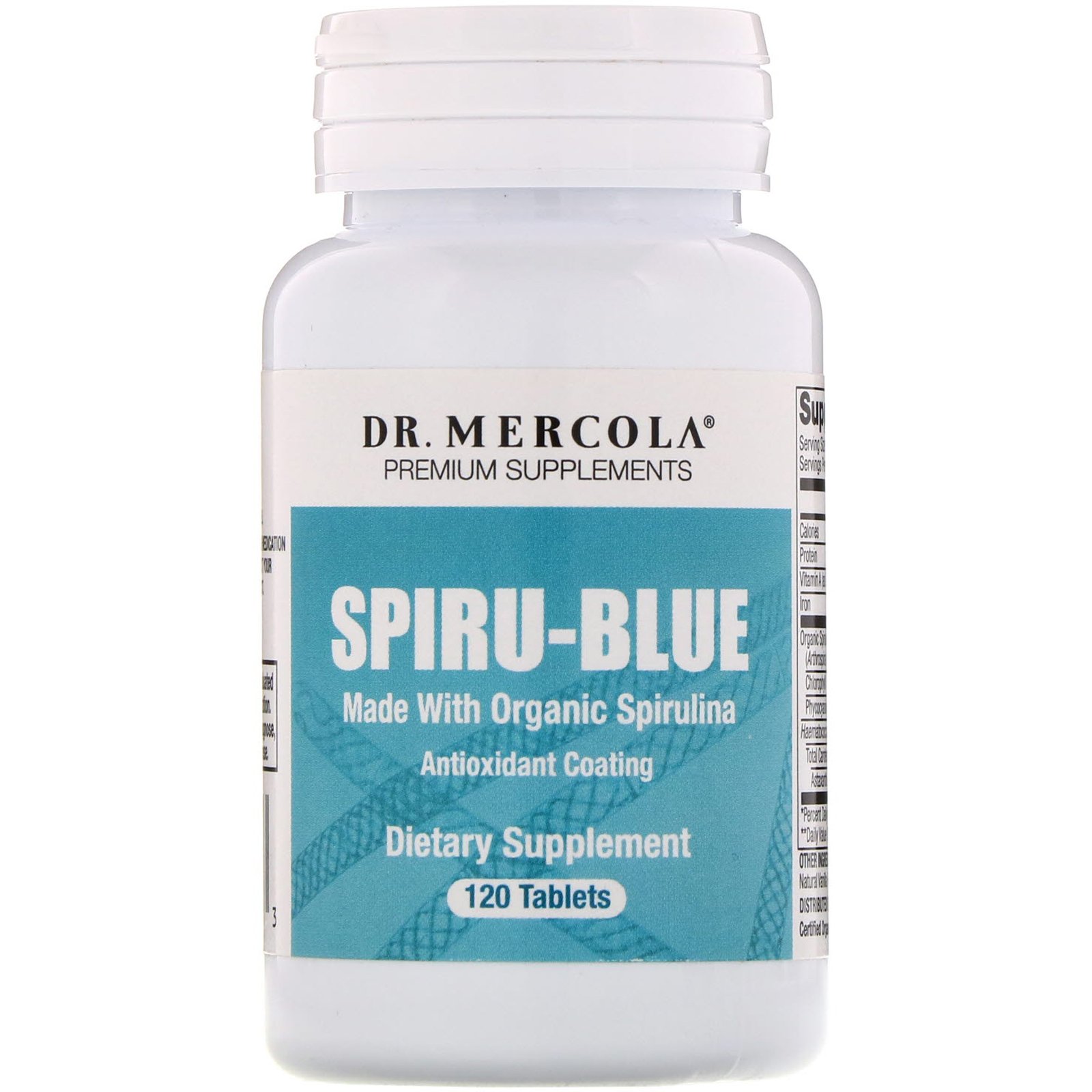 Dr. Mercola, Spiru-Blue, com revestimento antioxidante, 120 comprimidos