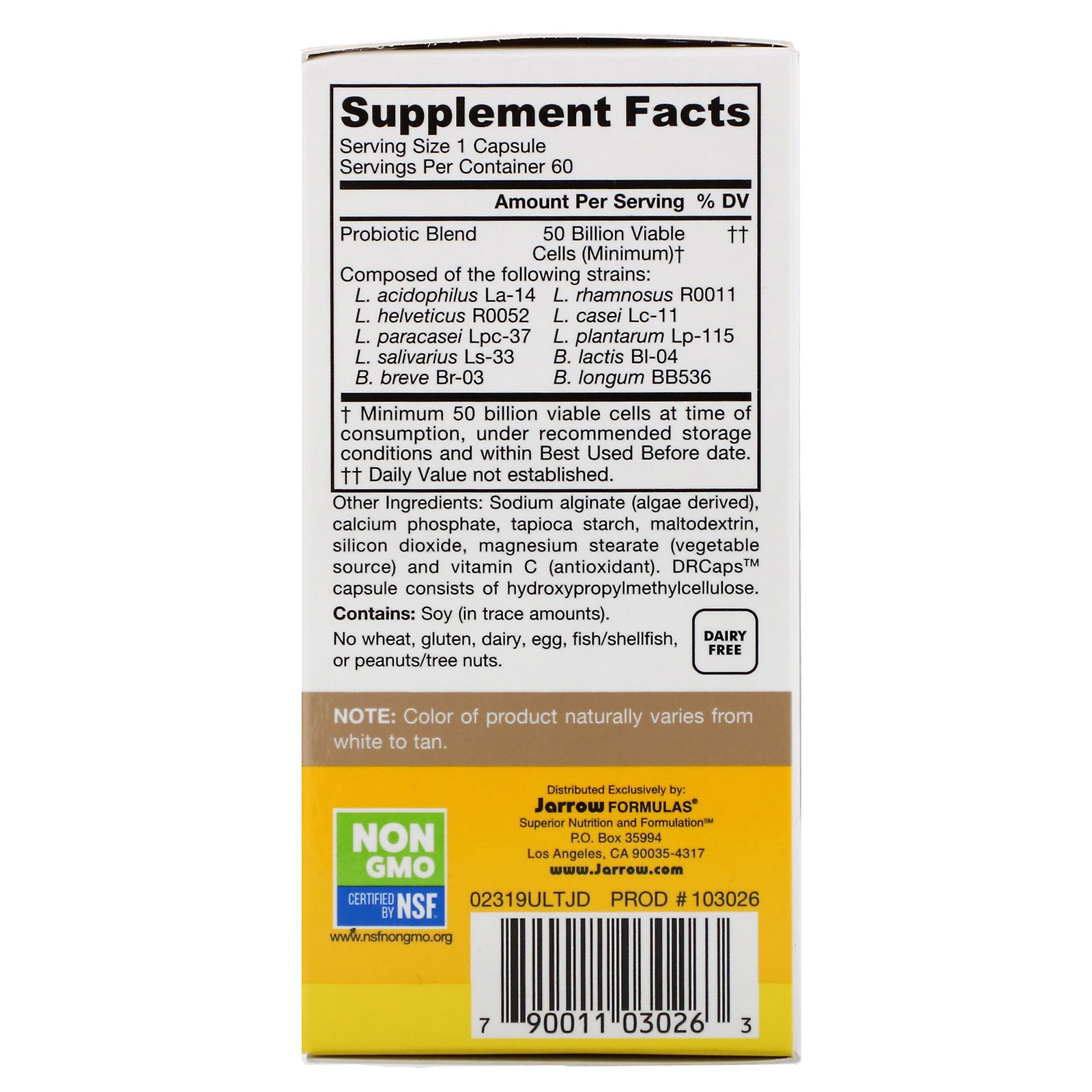 Jarrow Formulas, Jarro-Dophilus Ultra, 50 Billion , 60 Veggie Caps (Ice) - Imagem 2