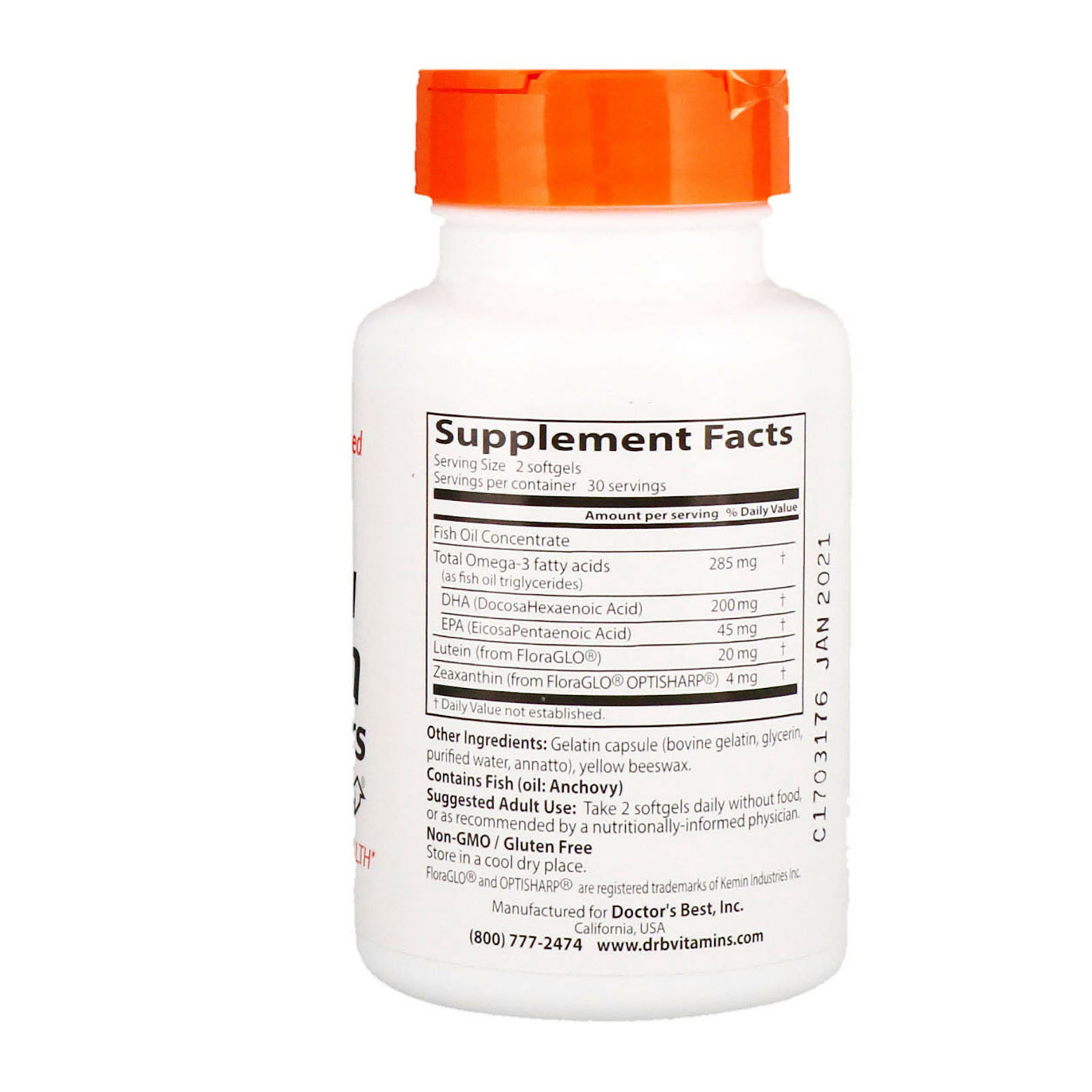 Doctor's Best, Natural Vision Enhancers with FloraGlo Lutein, 60 Softgels - Imagem 2