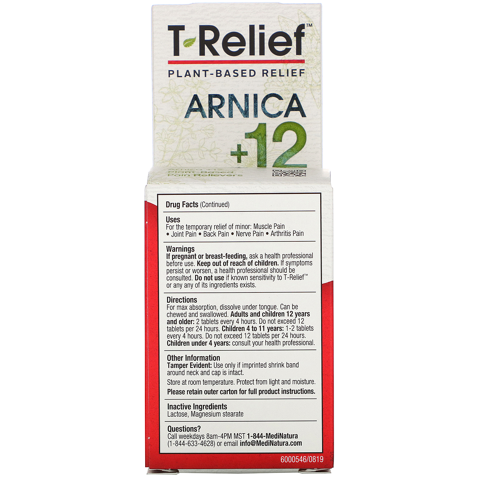 MediNatura, T-Relief, Arnica +12, 100 Tablets - Imagem 3