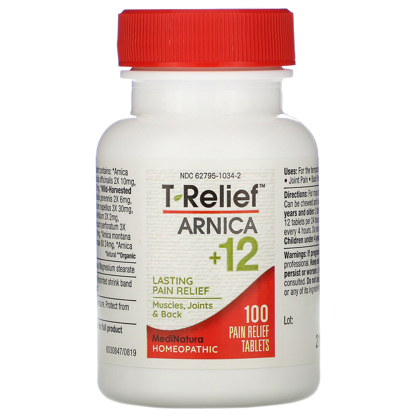 MediNatura, T-Relief, Arnica +12, 100 Tablets - Imagem 4