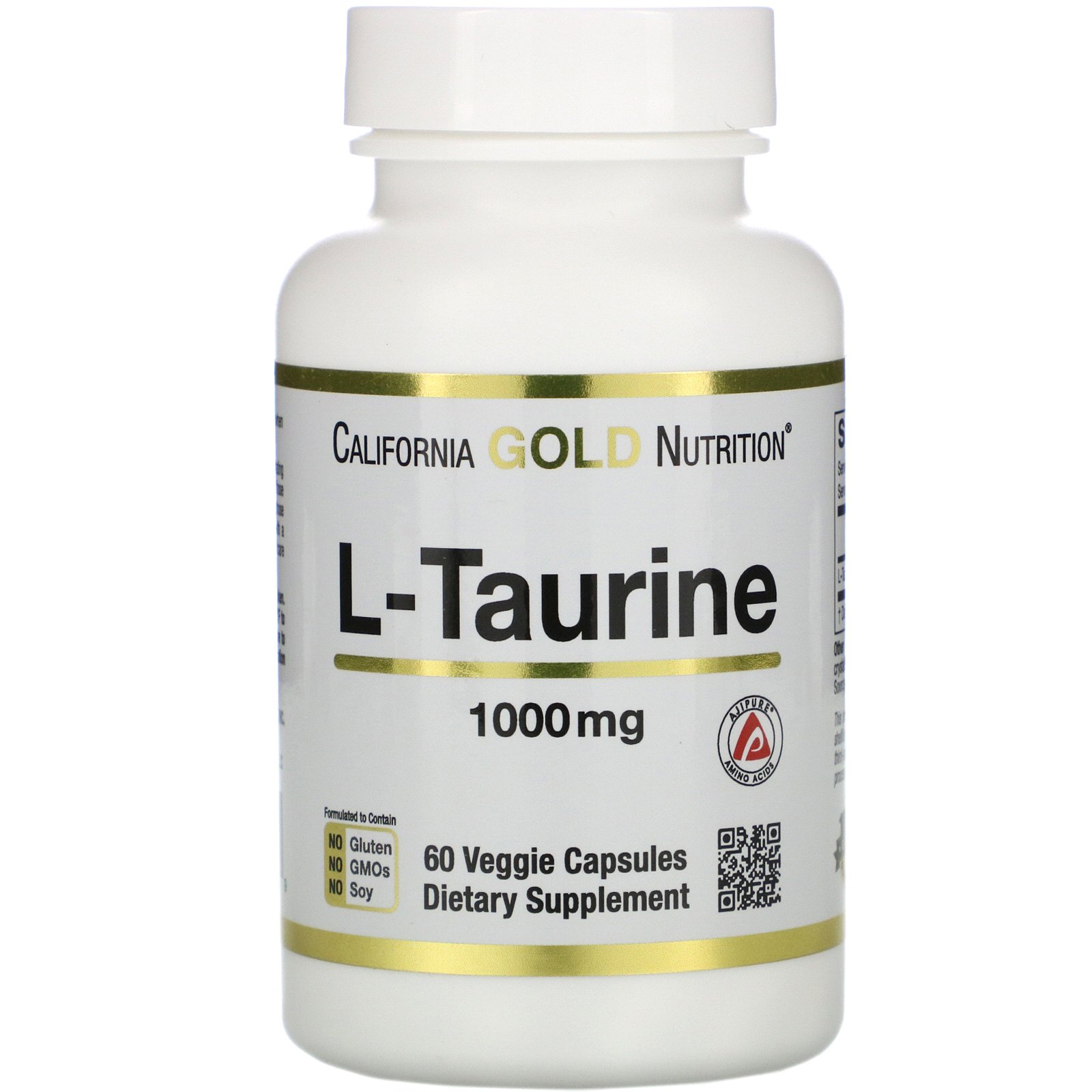 California Gold Nutrition, L-Taurine, 1,000 mg, 60 Veggie Capsules
