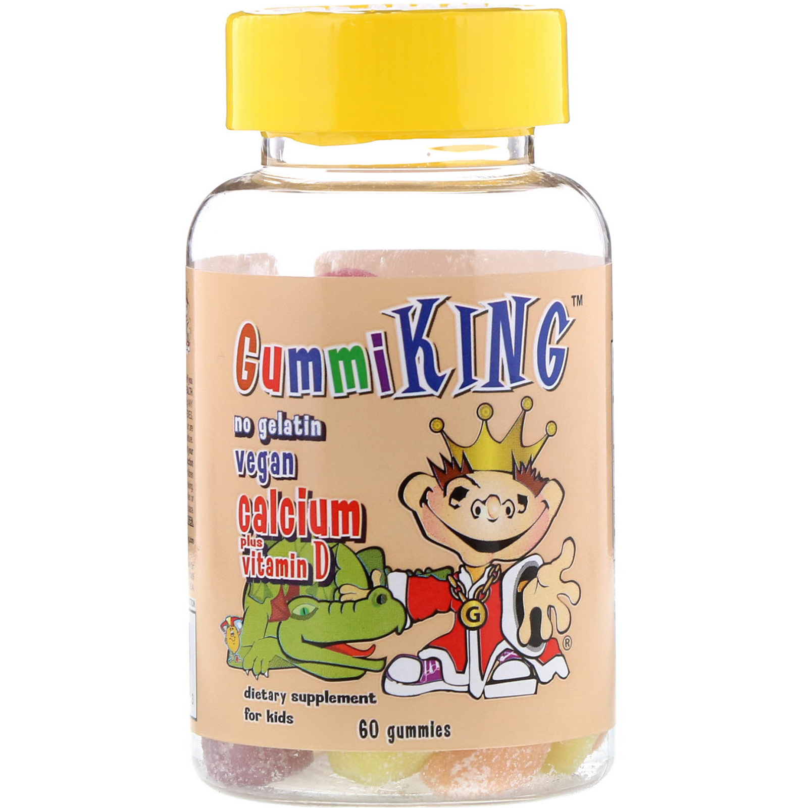 GummiKing, Cálcio e Vitamina D para Crianças, 60 Balas de Goma