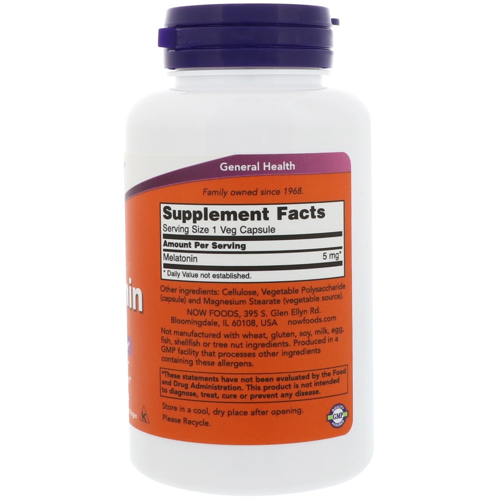 Now Foods, Melatonina, 5 mg, 180 Cápsulas Vegetais - Imagem 2