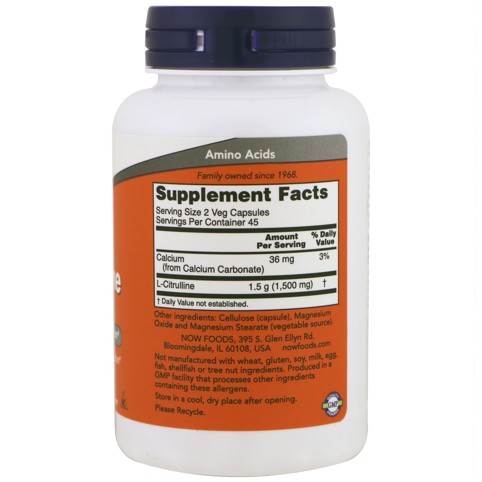 Now Foods, L-Citrulina, 750 mg, 90 Cápsulas Vegetais - Imagem 2