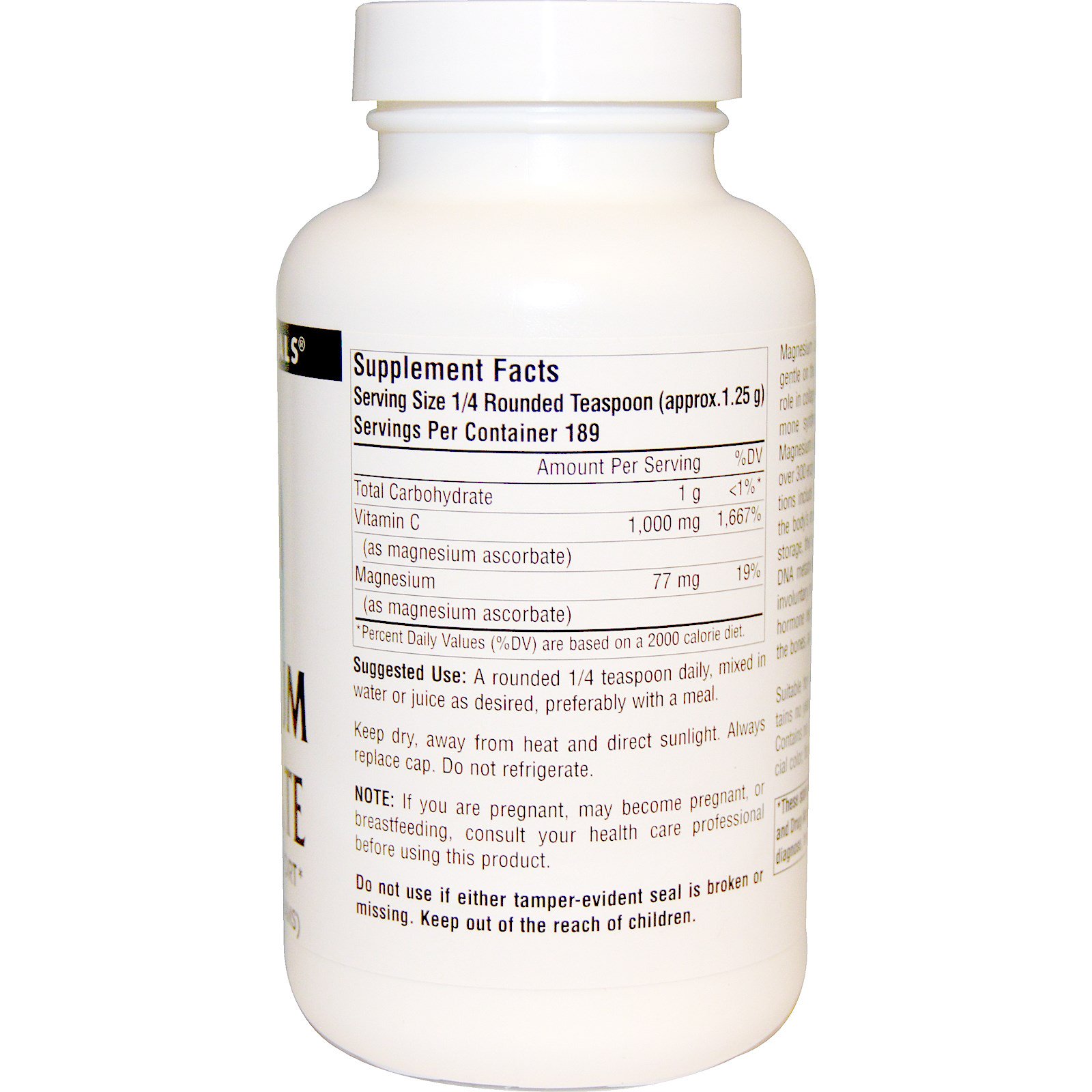 Source Naturals, Ascorbato de Magnésio, 8 oz (226,8 g) - Imagem 2