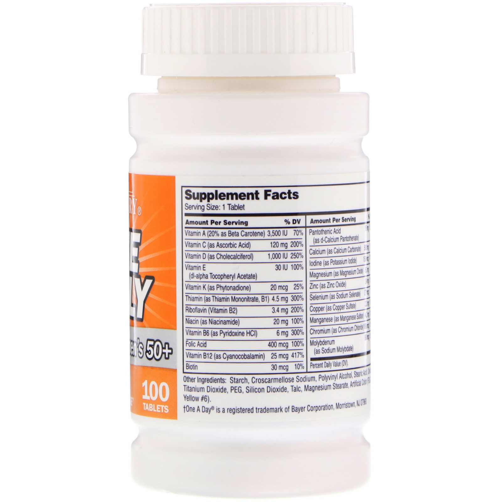 21st Century, One Daily, Women's 50+, Multivitamin Multimineral, 100 Tablets - Imagem 2