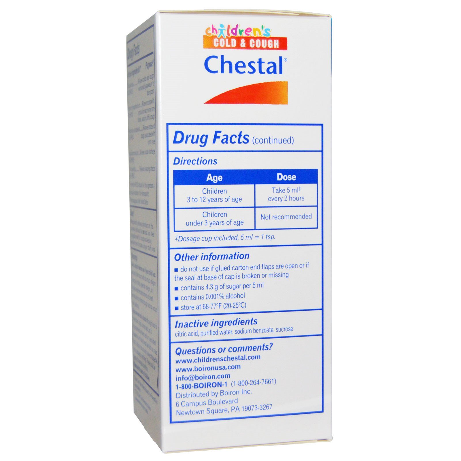Boiron, Chestal, Resfriado e Tosse Infantil, 200 ml (6,7 fl oz) - Imagem 3