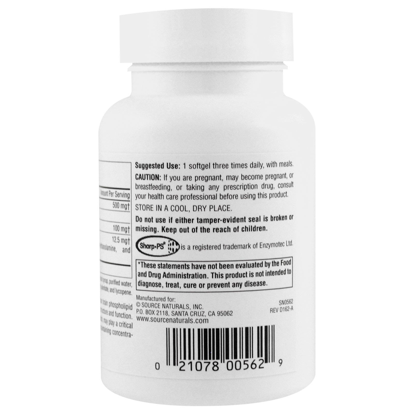 Source Naturals, Complexo de Fosfatidilserina, 500 mg, 60 Cápsulas Softgel - Imagem 3