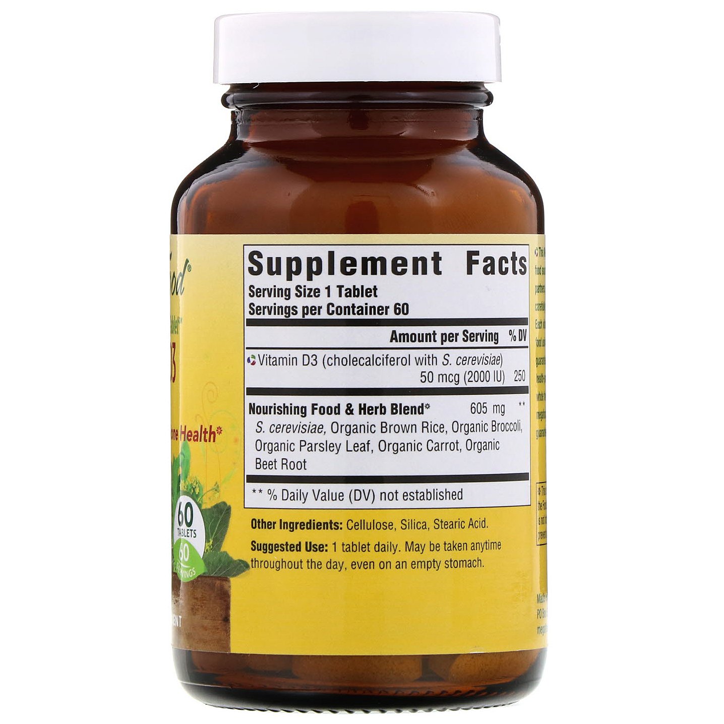 MegaFood, Vitamina D3, 2000 IU, 60 Comprimidos - Imagem 2