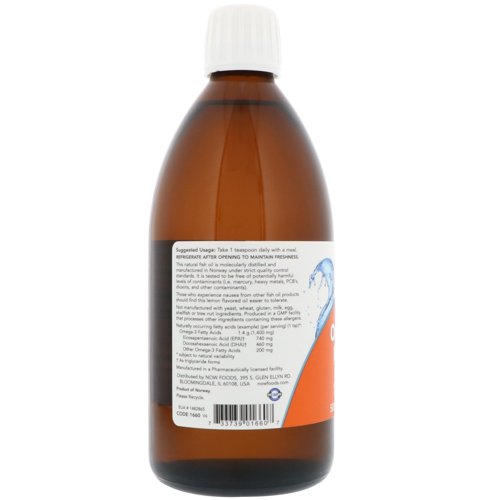 Now Foods, Óleo de Peixe Ômega-3, Sabor Limão, 500 ml (16,9 fl oz) - Imagem 3