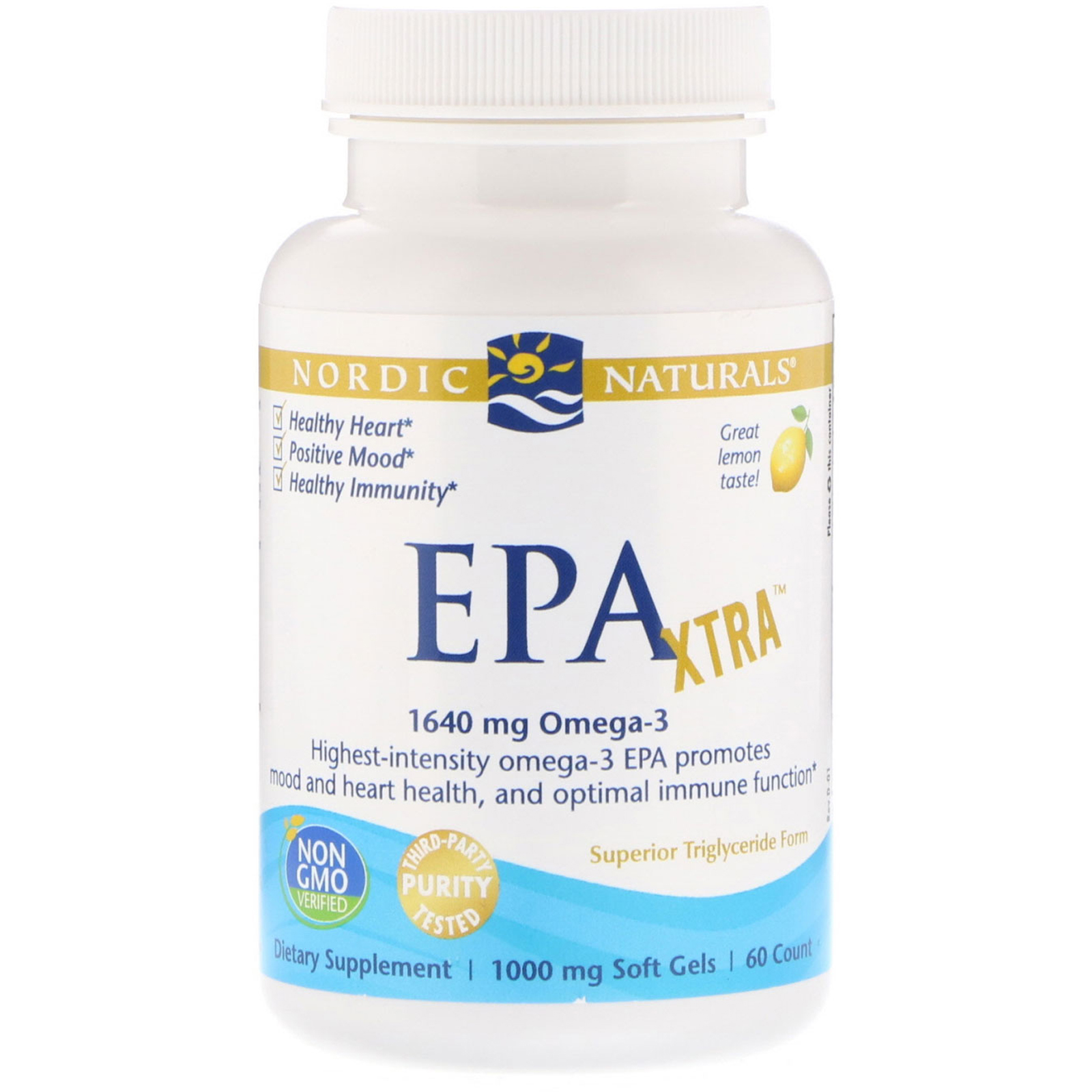 Nordic Naturals, EPA Xtra, Limão, 1000 mg, 60 Cápsulas Gelatinosas